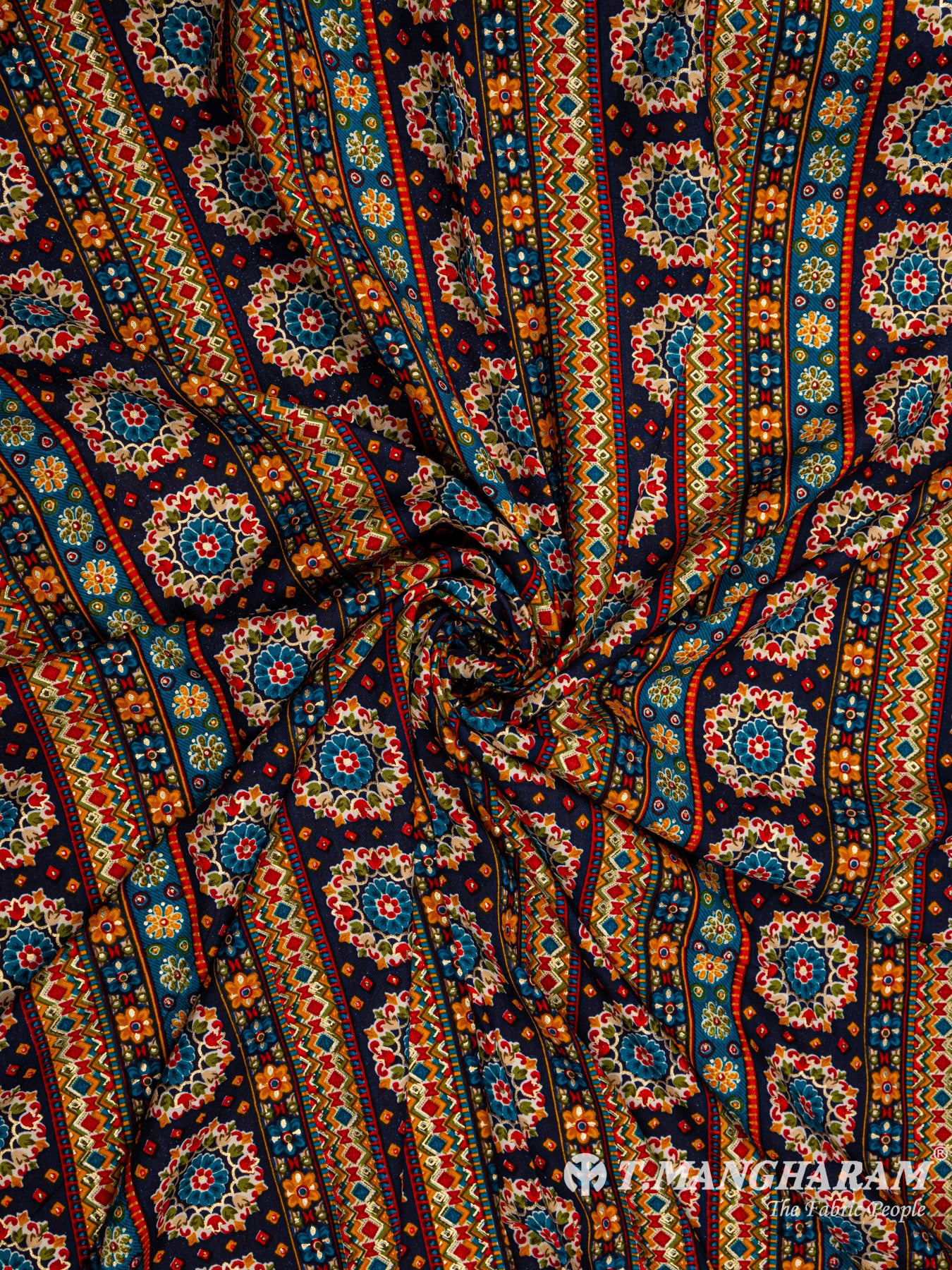 Black Rayon Cotton Fabric - EC4952 view-1