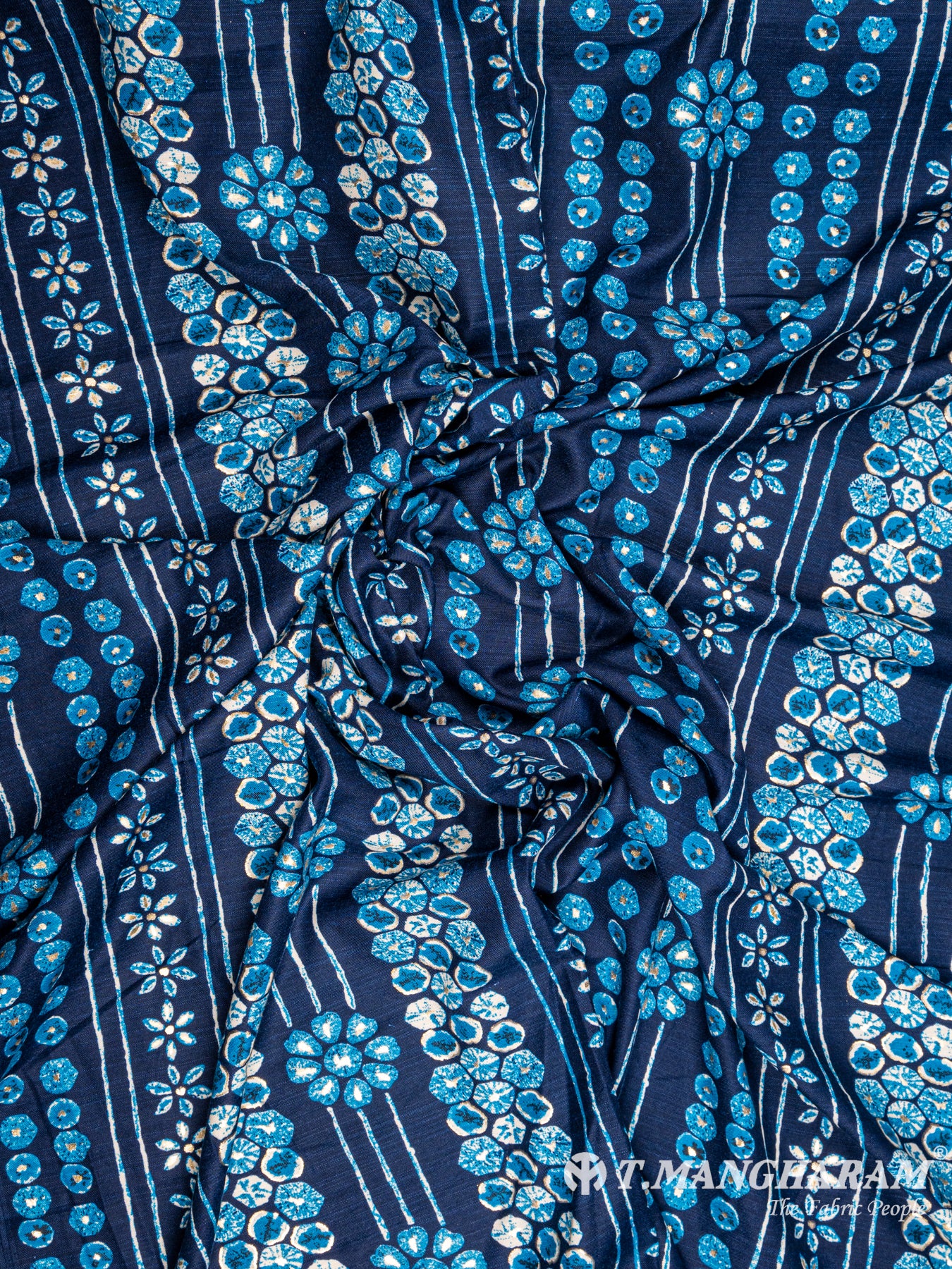 Navy Blue Cotton Fabric - EC4938 view-4