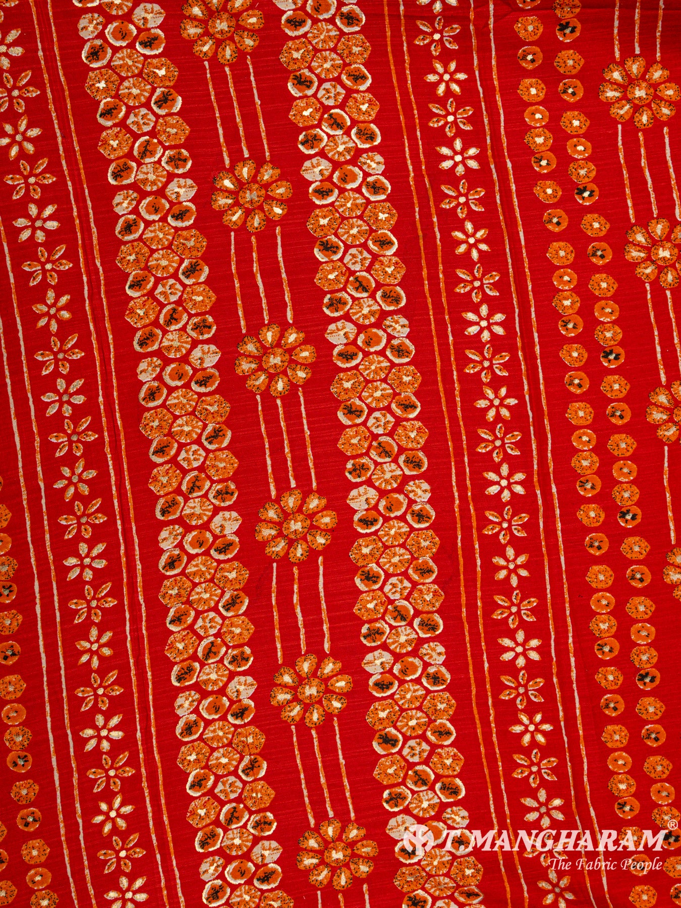 Red Rayon Cotton Fabric - EC4943 view-4