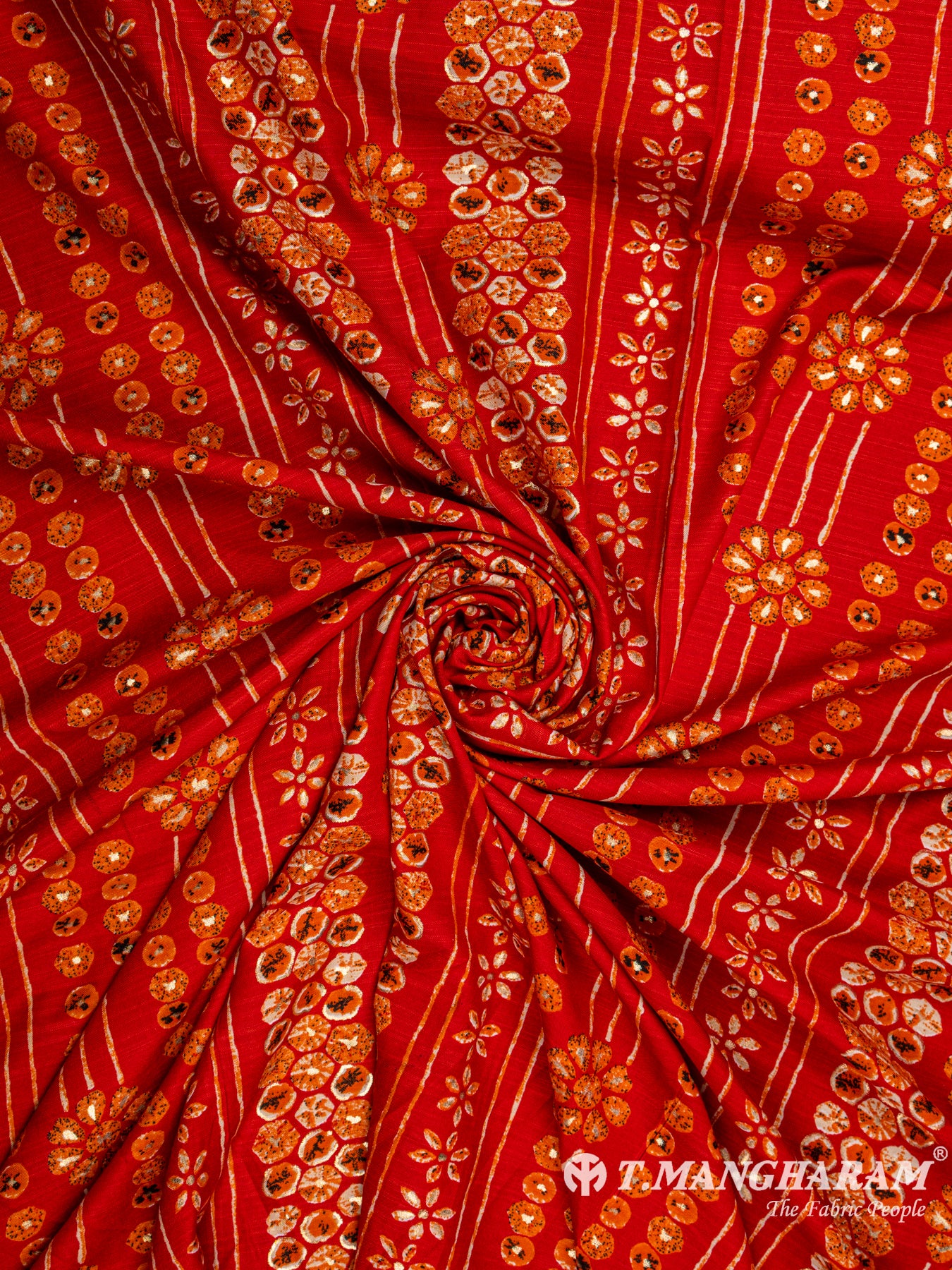 Red Rayon Cotton Fabric - EC4943 view-1