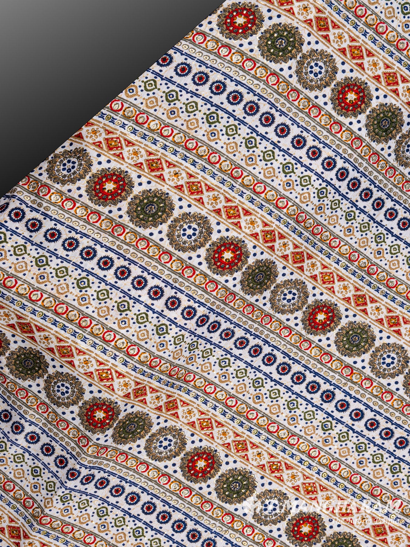 White Rayon Cotton Fabric - EC4949 view-2