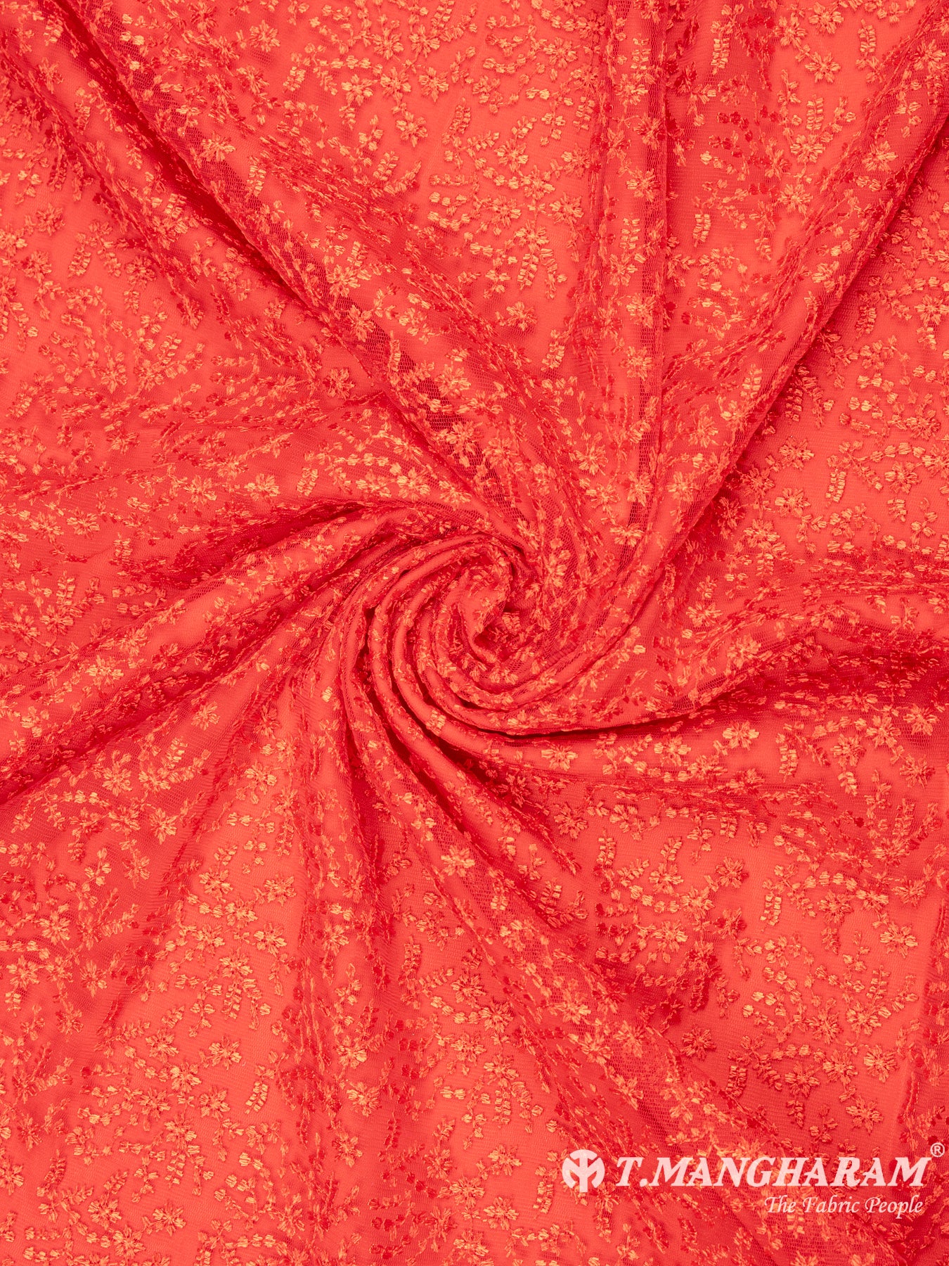 Red Net Embroidery Fabric - EC6428 view-1