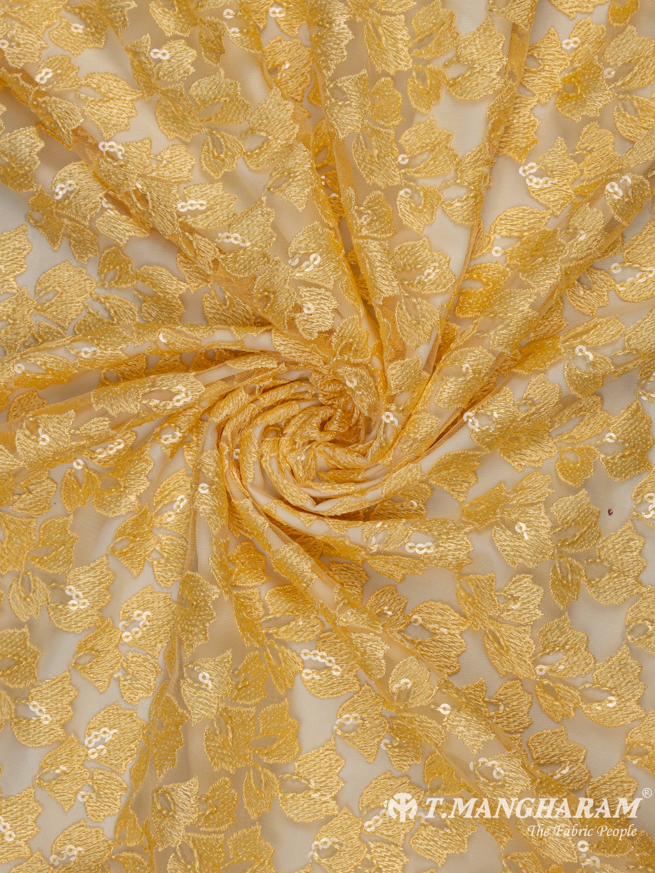 Yellow Fancy Net Fabric - EC6414 view-1