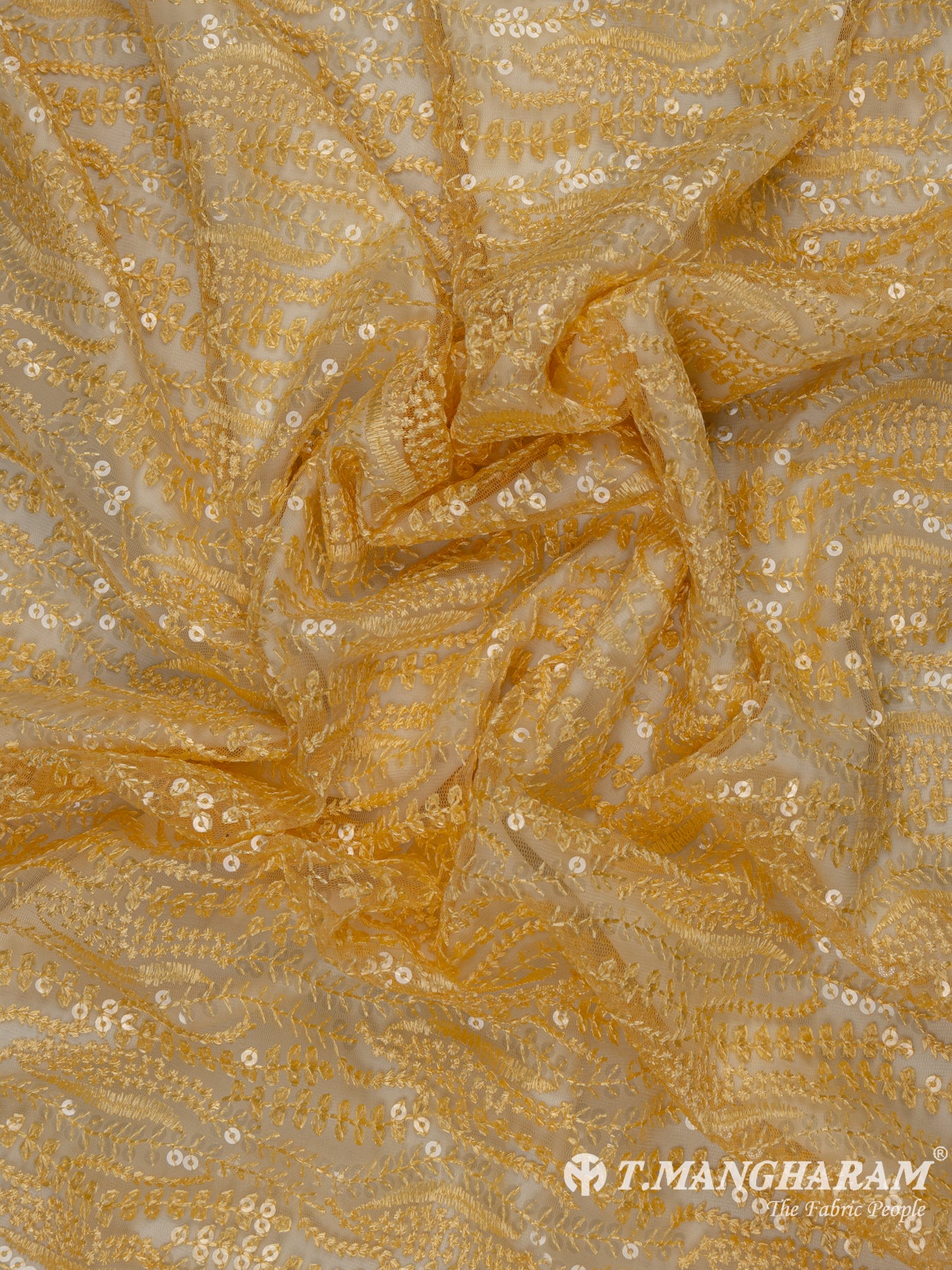 Yellow Fancy Net Fabric - EC6401 view-4