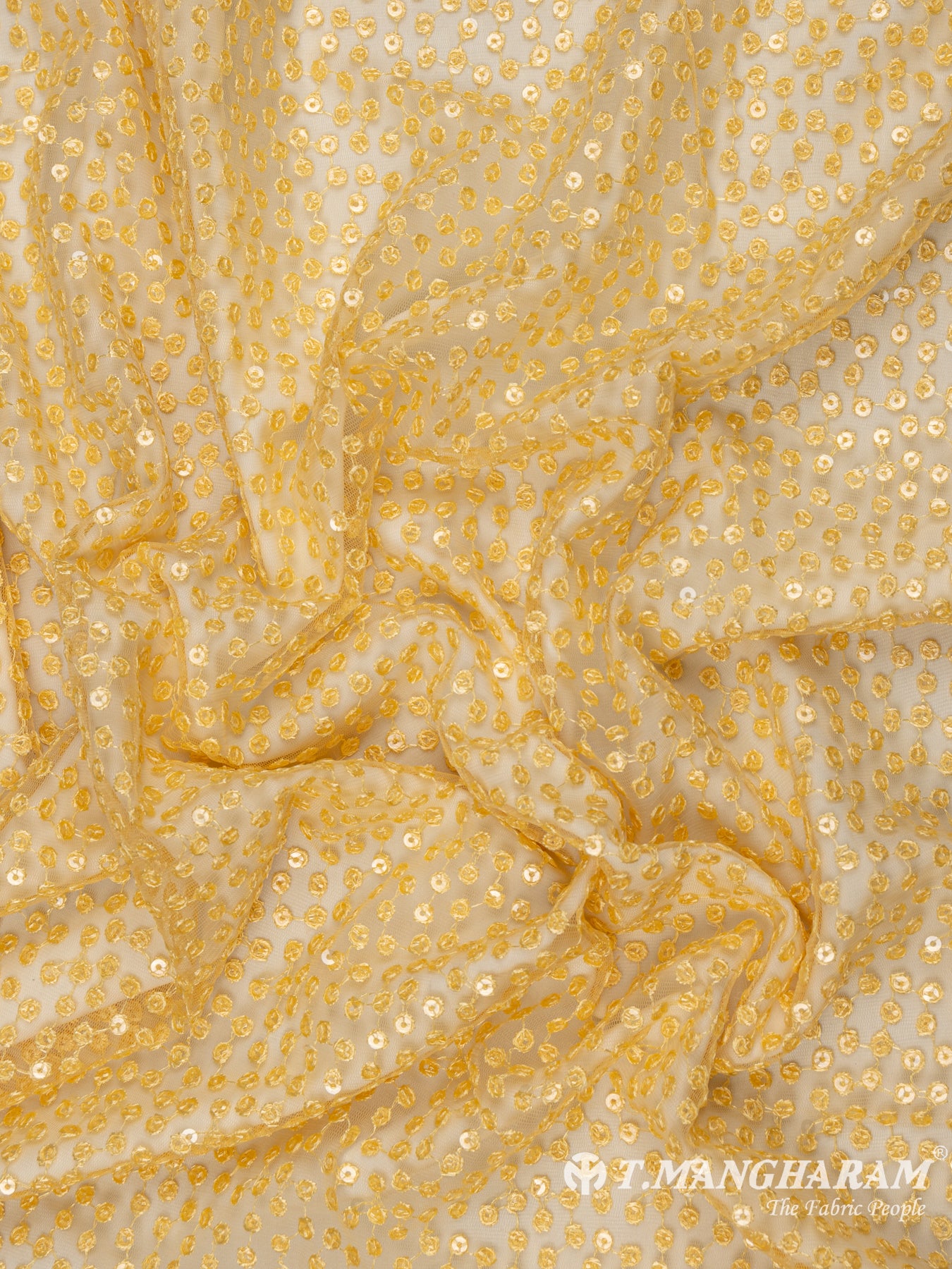 Yellow Fancy Net Fabric - EC6419 view-4