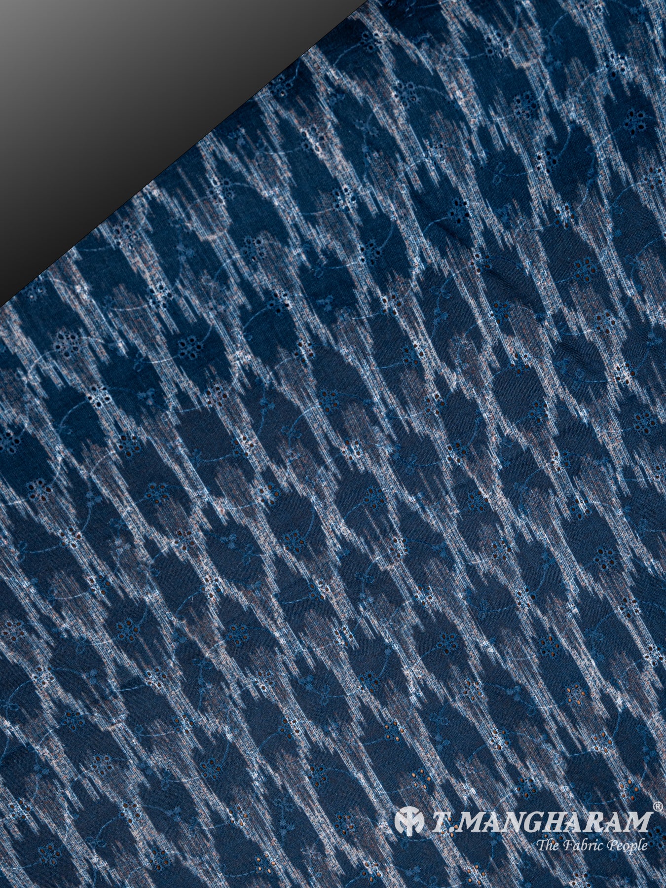 Blue Cotton Embroidery Fabric - EA2156 view-2