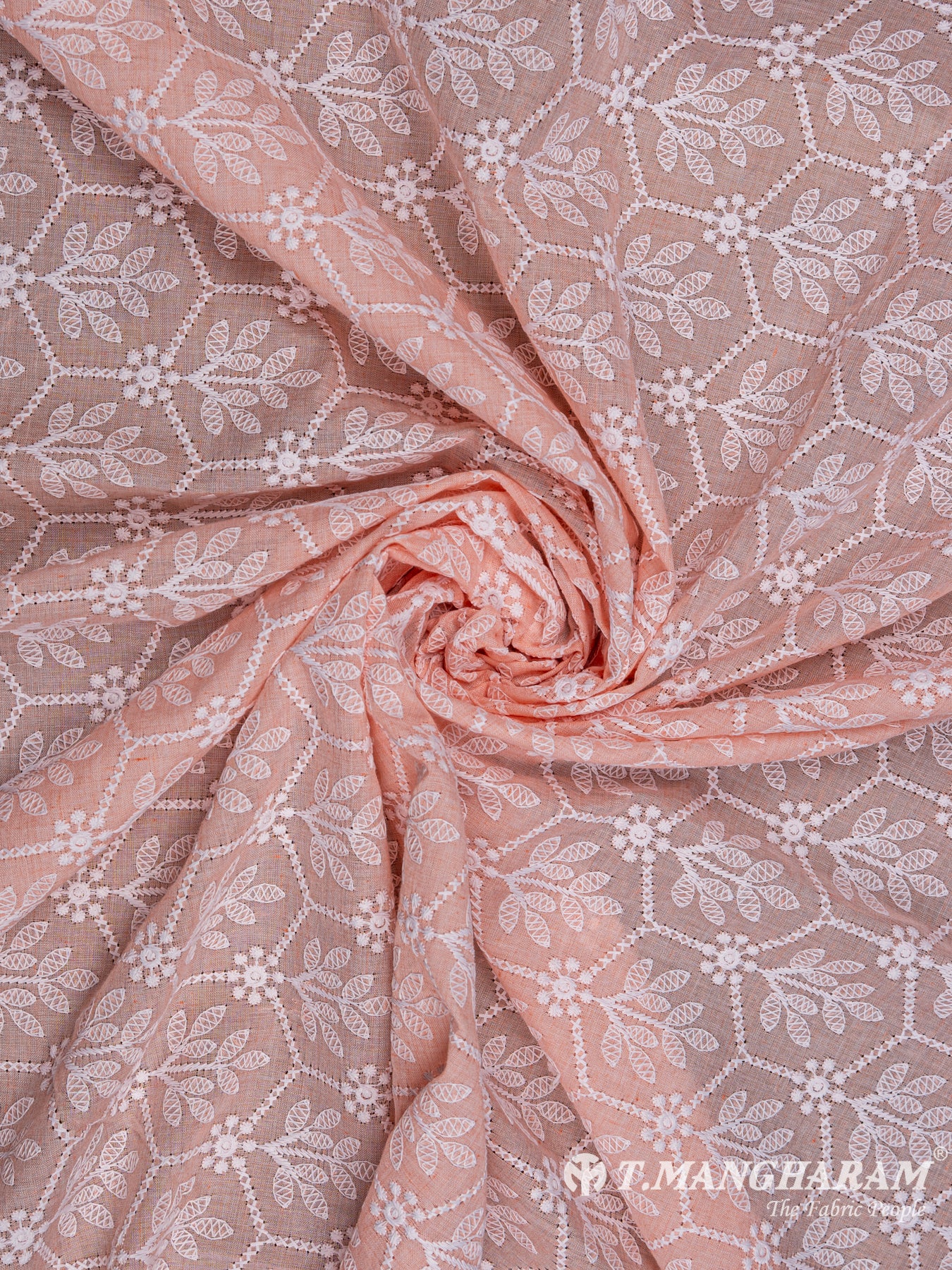 Peach Cotton Embroidery Fabric - EB4806 view-1