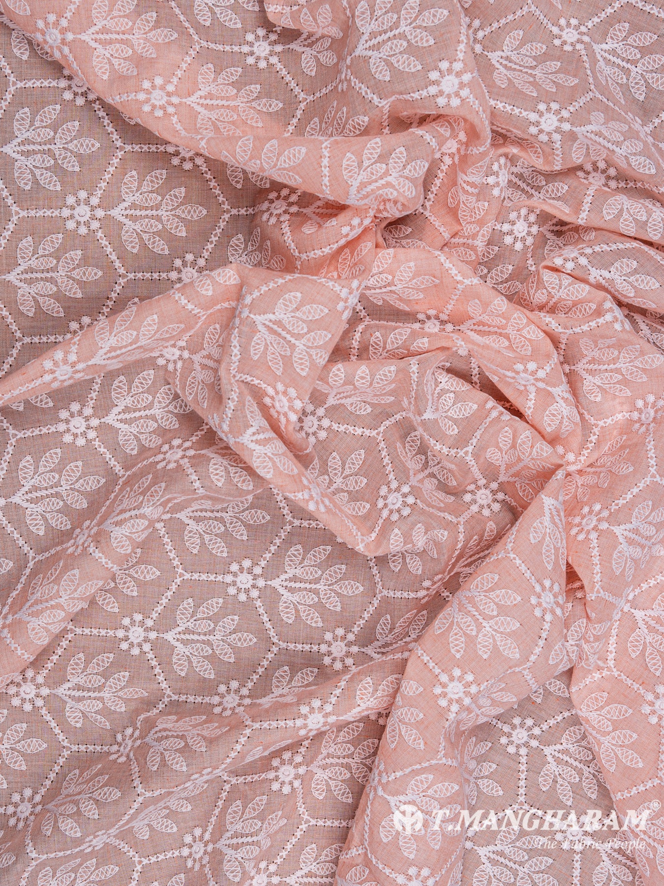 Peach Cotton Embroidery Fabric - EB4806 view-4