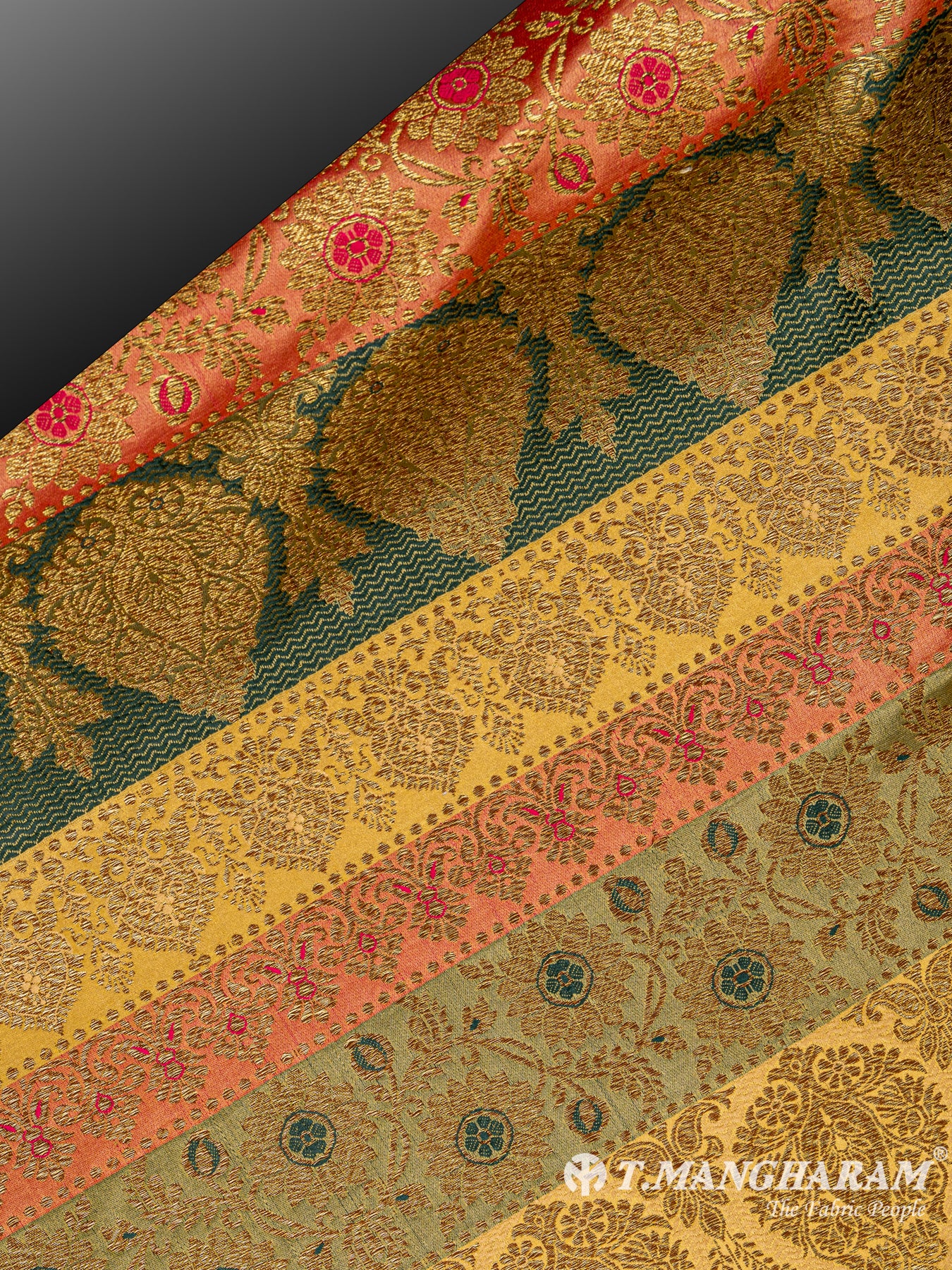 Yellow Semi Banaras Fabric - EC6492 view-2