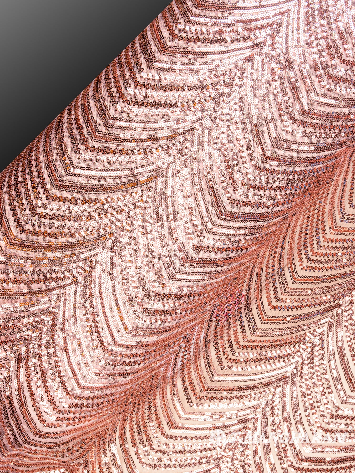 Rose Gold Sequin Net Fabric - EA1668 view-2