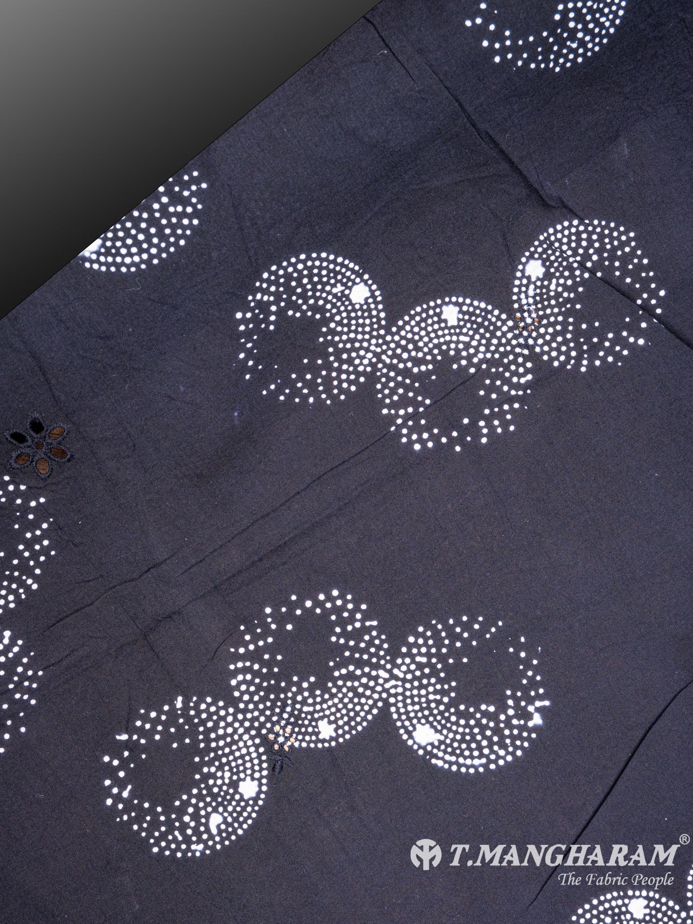 Black Cotton Embroidery Fabric - EA2178 view-2