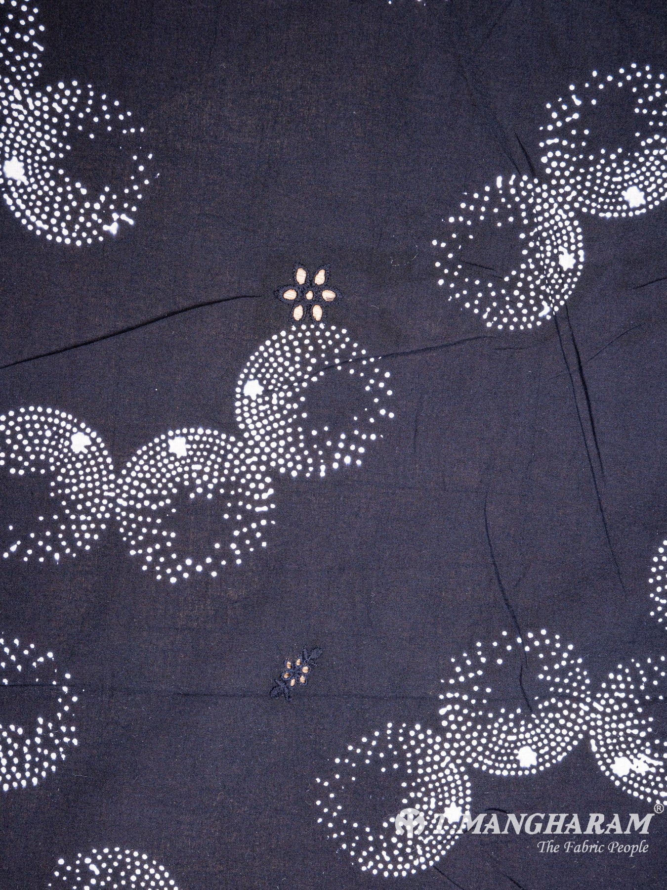 Black Cotton Embroidery Fabric - EA2178 view-3