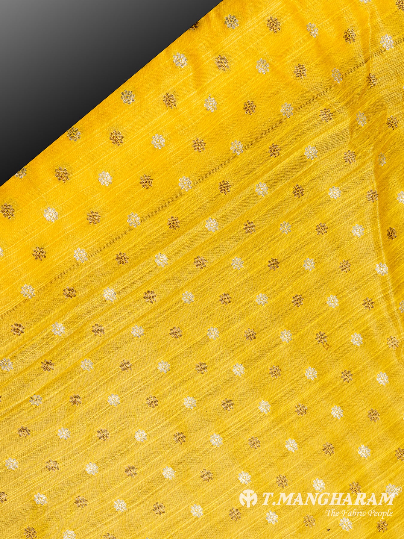 Yellow Semi Banaras Fabric - EC6469 view-2