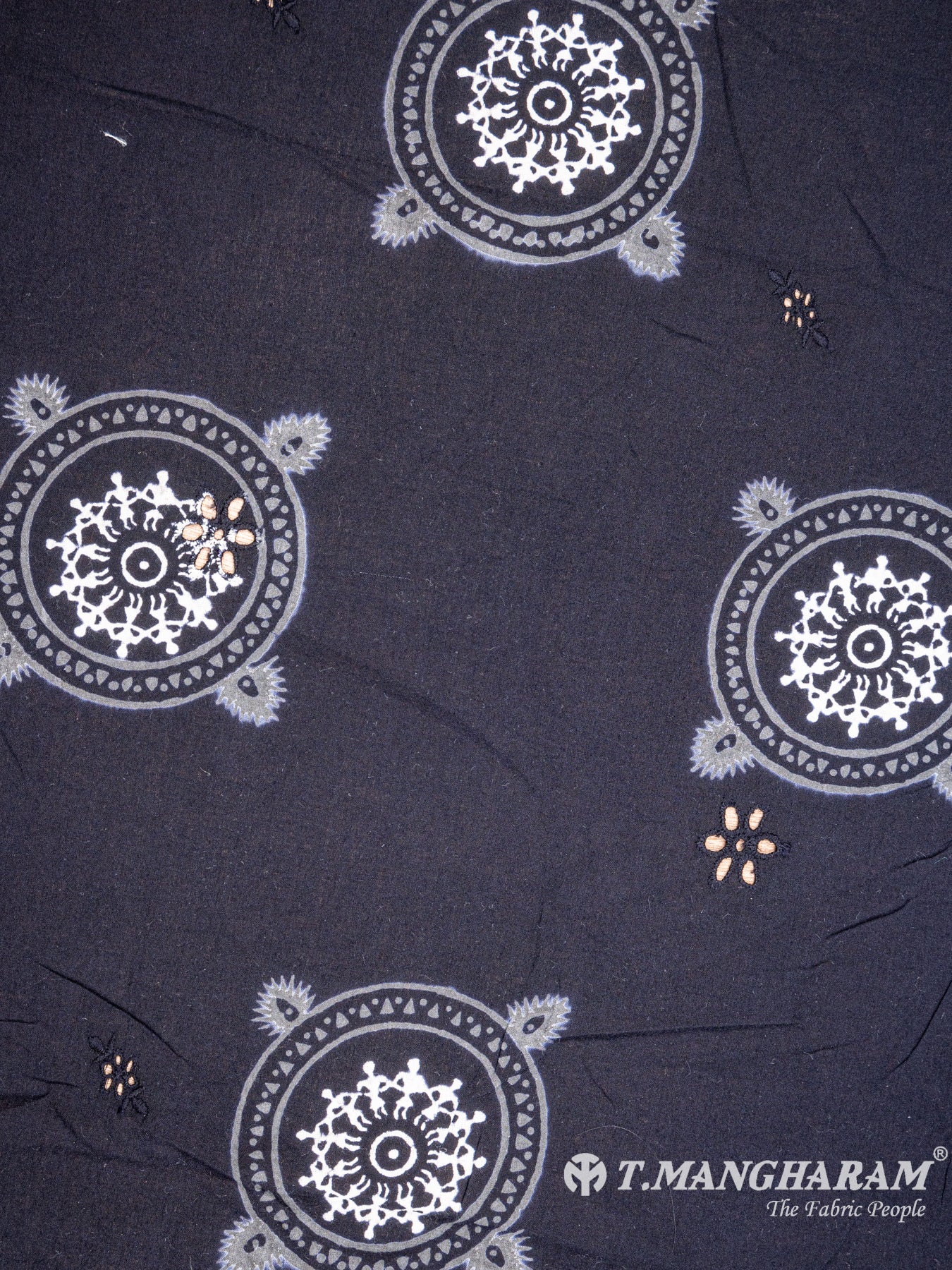 Black Cotton Embroidery Fabric - EA2180 view-3