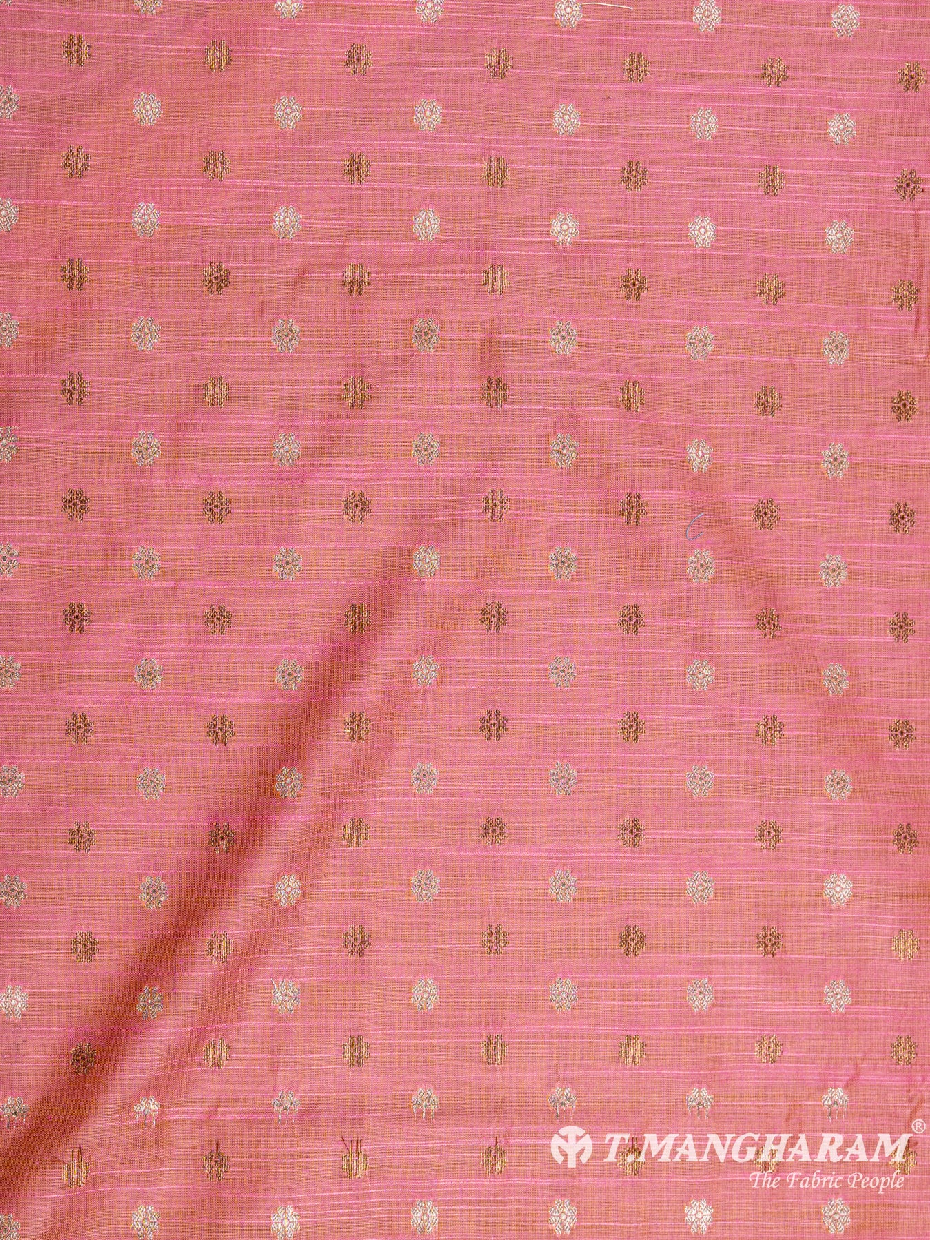 Pink Semi Banaras Fabric - EC6465 view-3
