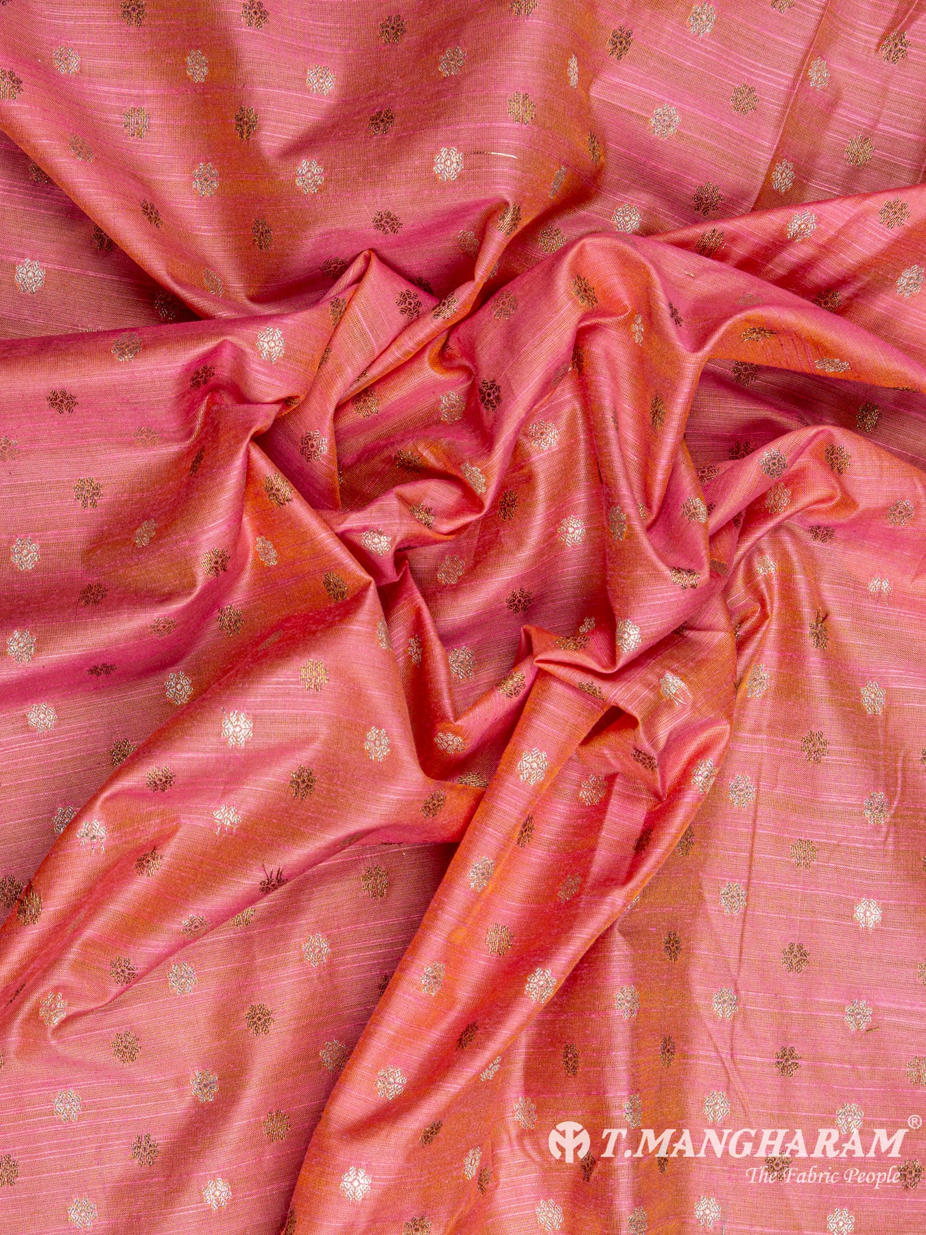 Pink Semi Banaras Fabric - EC6465 view-4