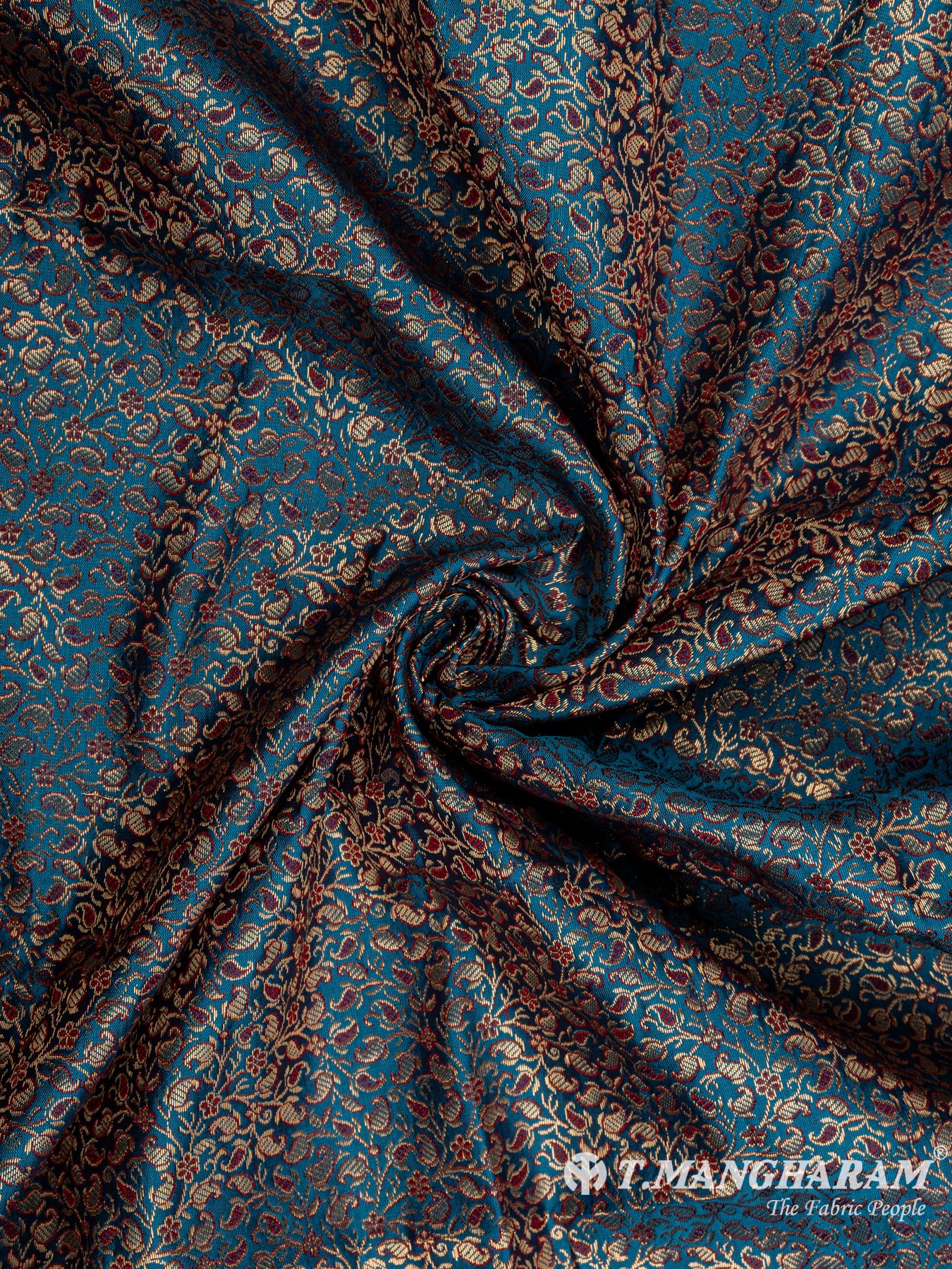 Blue Semi Banaras Fabric - EC6484 view-1