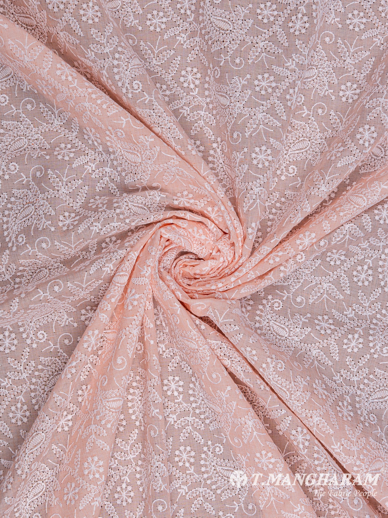 Peach Cotton Embroidery Fabric - EB4807 view-1