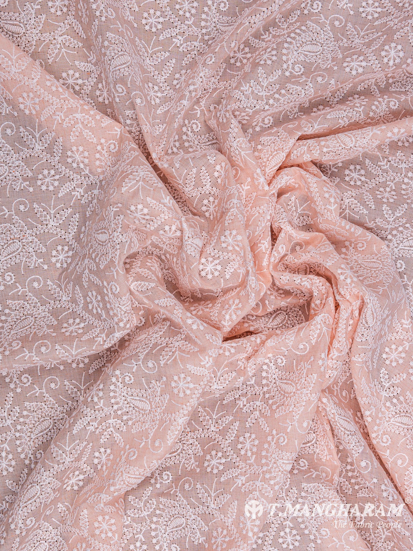 Peach Cotton Embroidery Fabric - EB4807 view-4