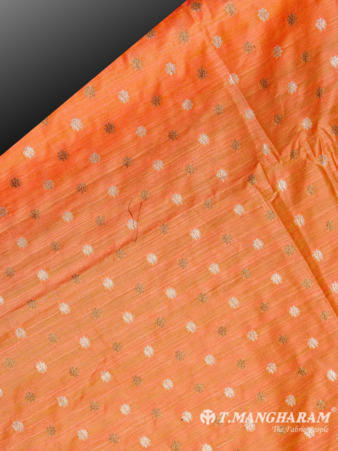 Peach Semi Banaras Fabric - EC6471 view-2