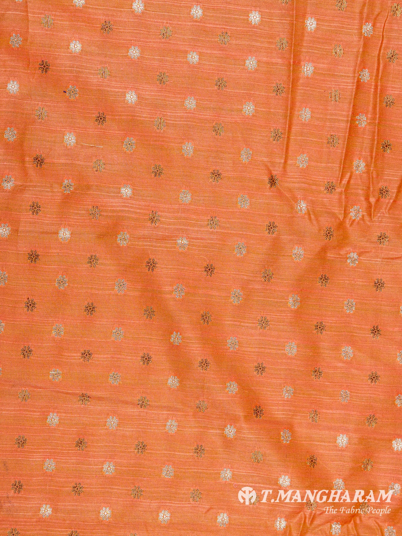 Peach Semi Banaras Fabric - EC6471 view-3
