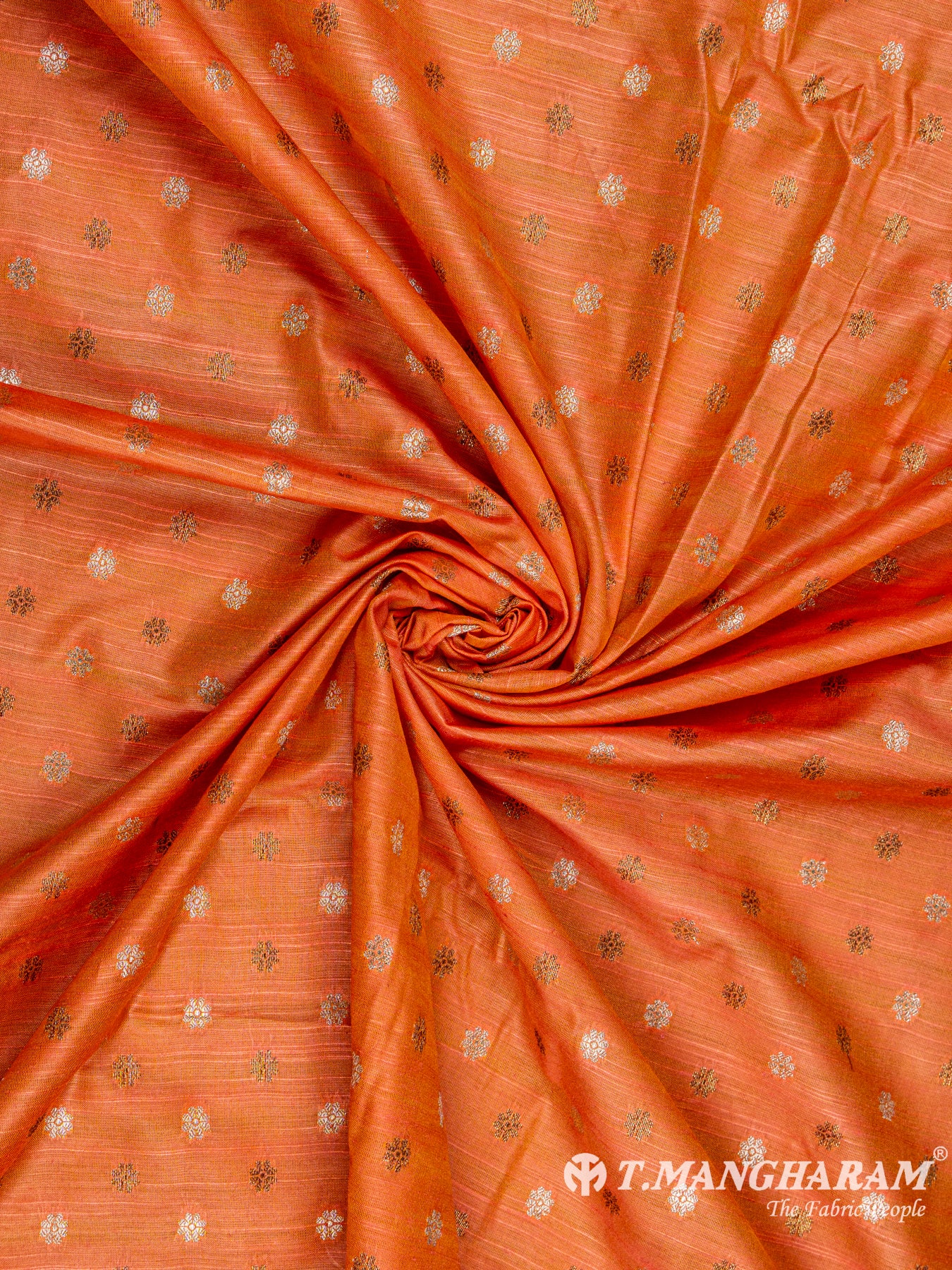 Peach Semi Banaras Fabric - EC6471 view-1