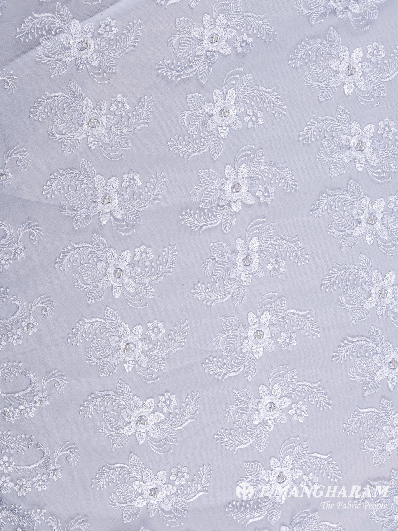 White Georgette Fabric - EC5074 view-3