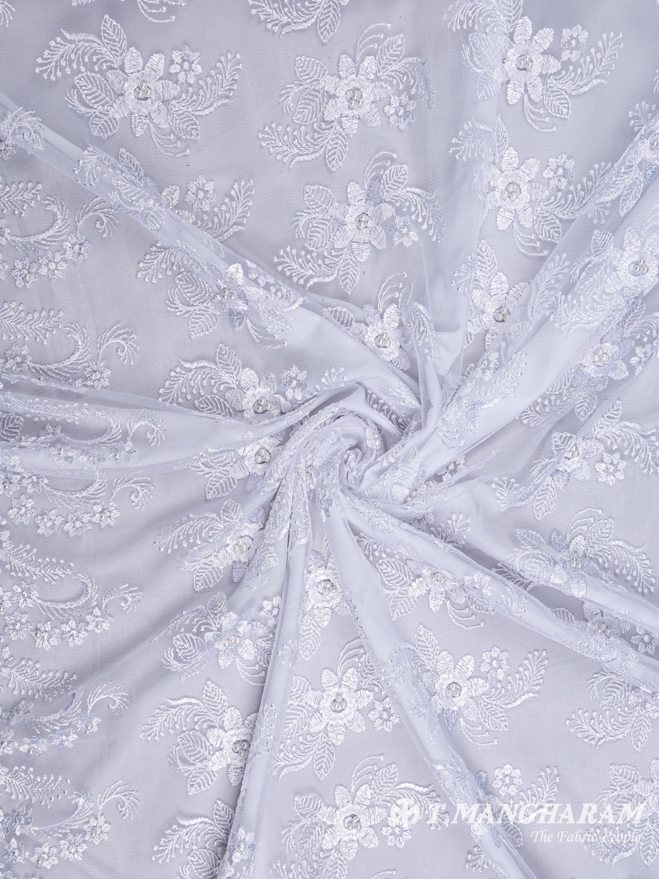 White Georgette Fabric - EC5074 view-1