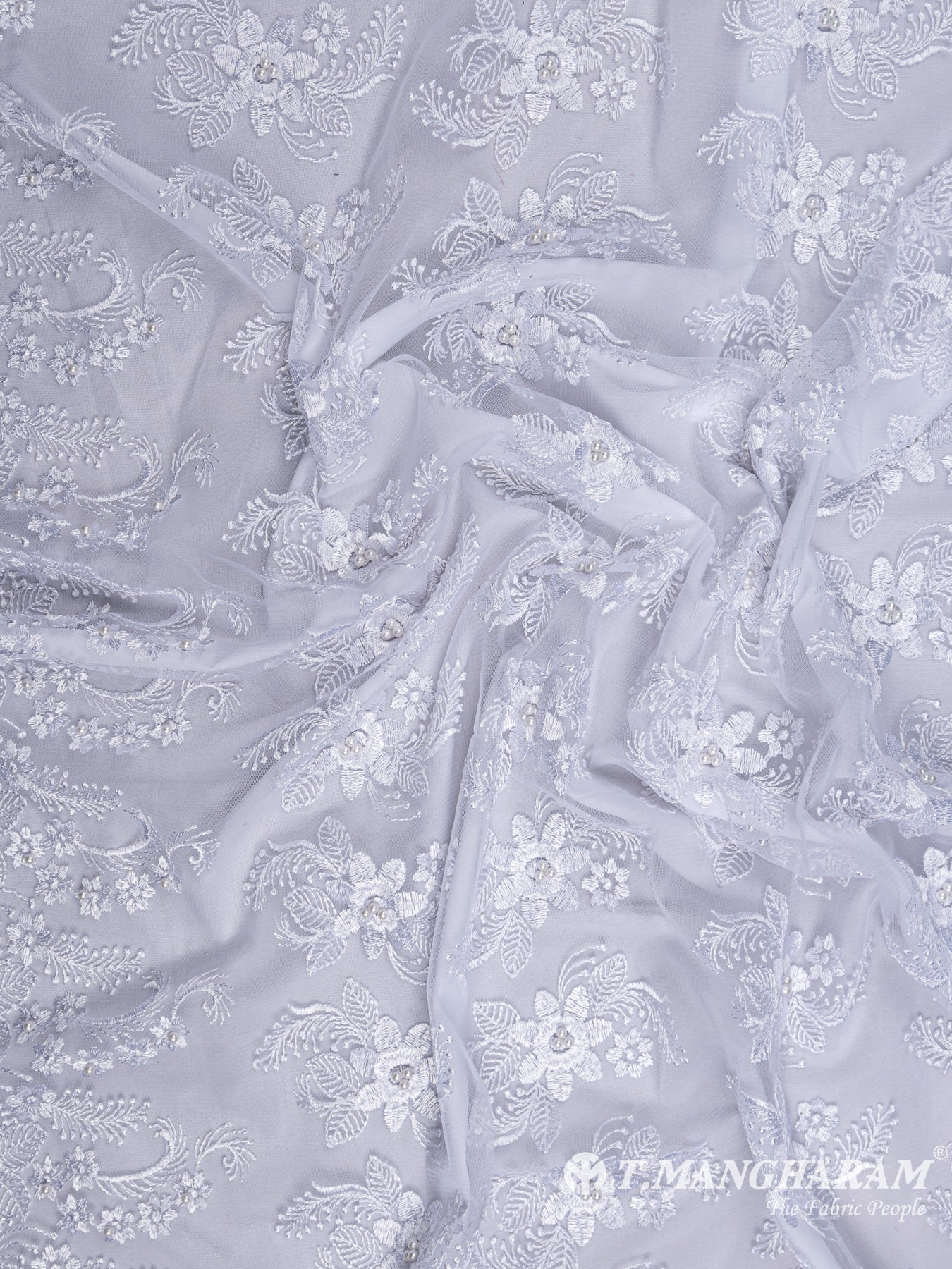 White Georgette Fabric - EC5074 view-4