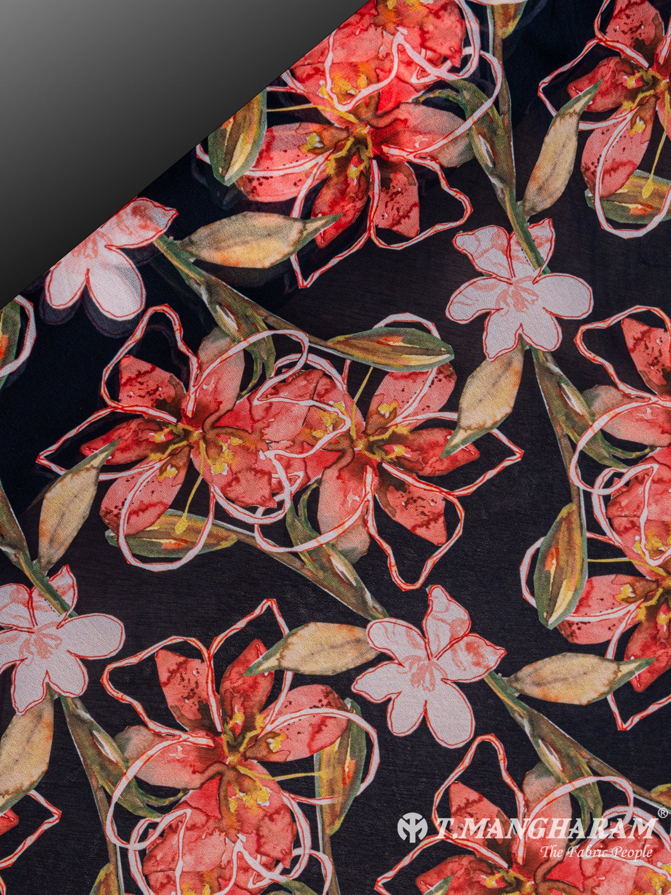 Black Georgette Fabric - EB4825 view-2