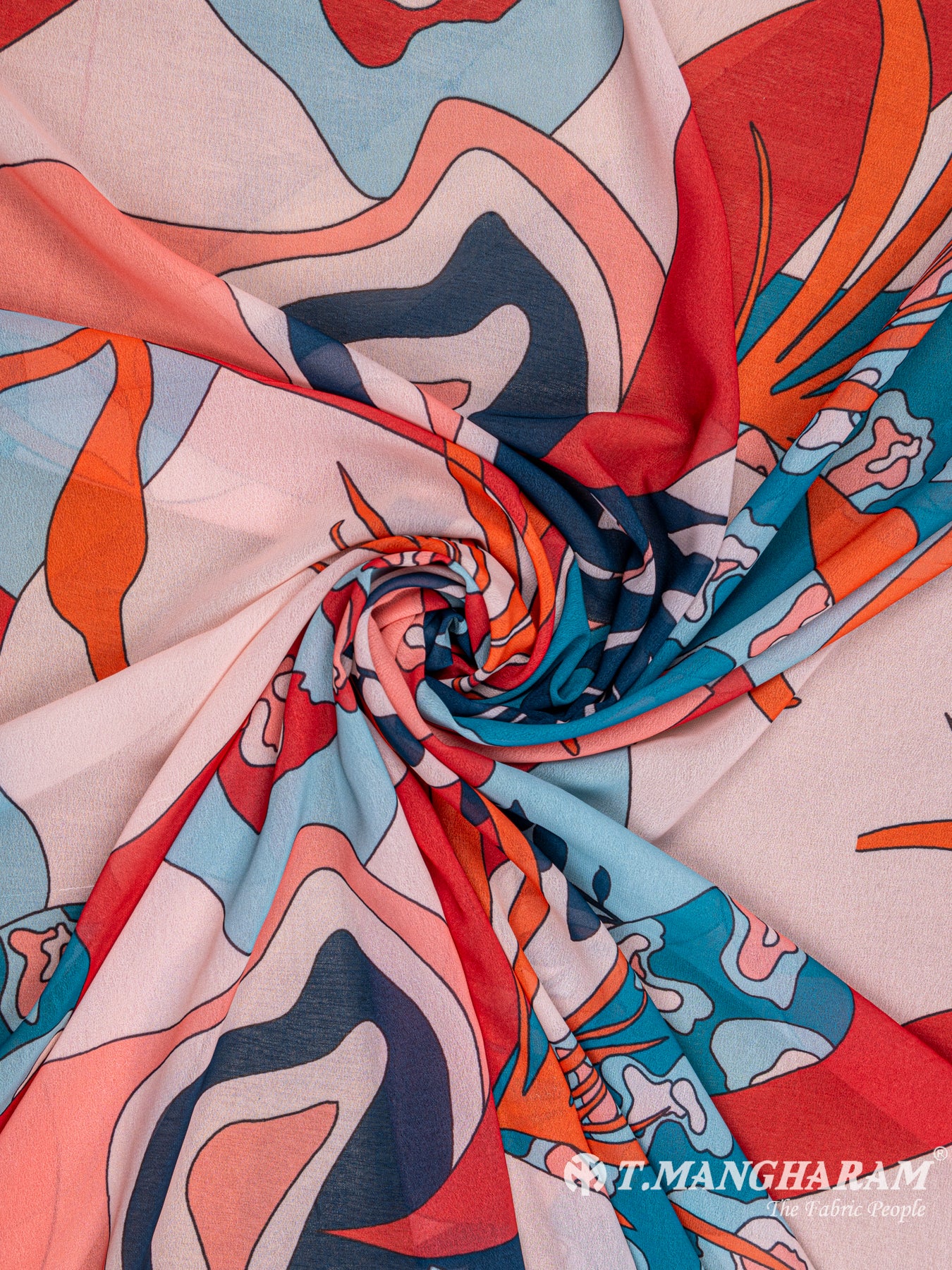 Multicolor Georgette Fabric - EB4822 view-1