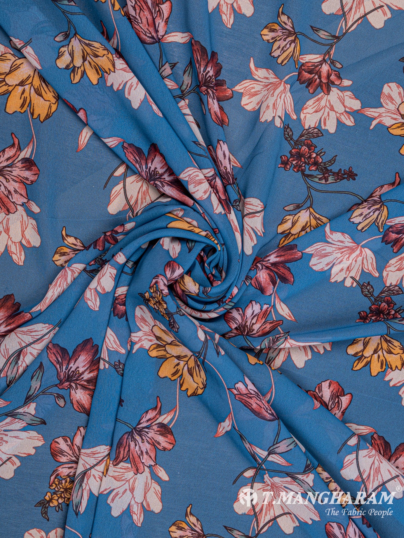 Blue Georgette Fabric - EB4813 view-1