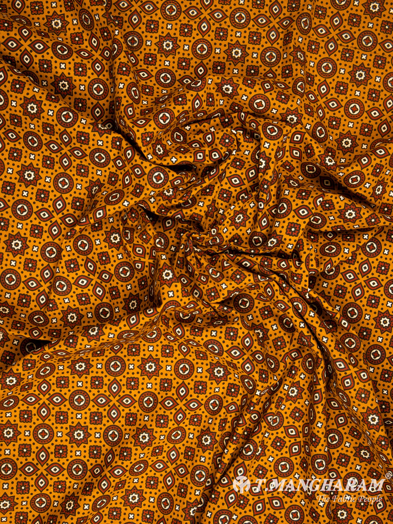 Mustard Yellow Cotton Fabric - EA1756 view-4