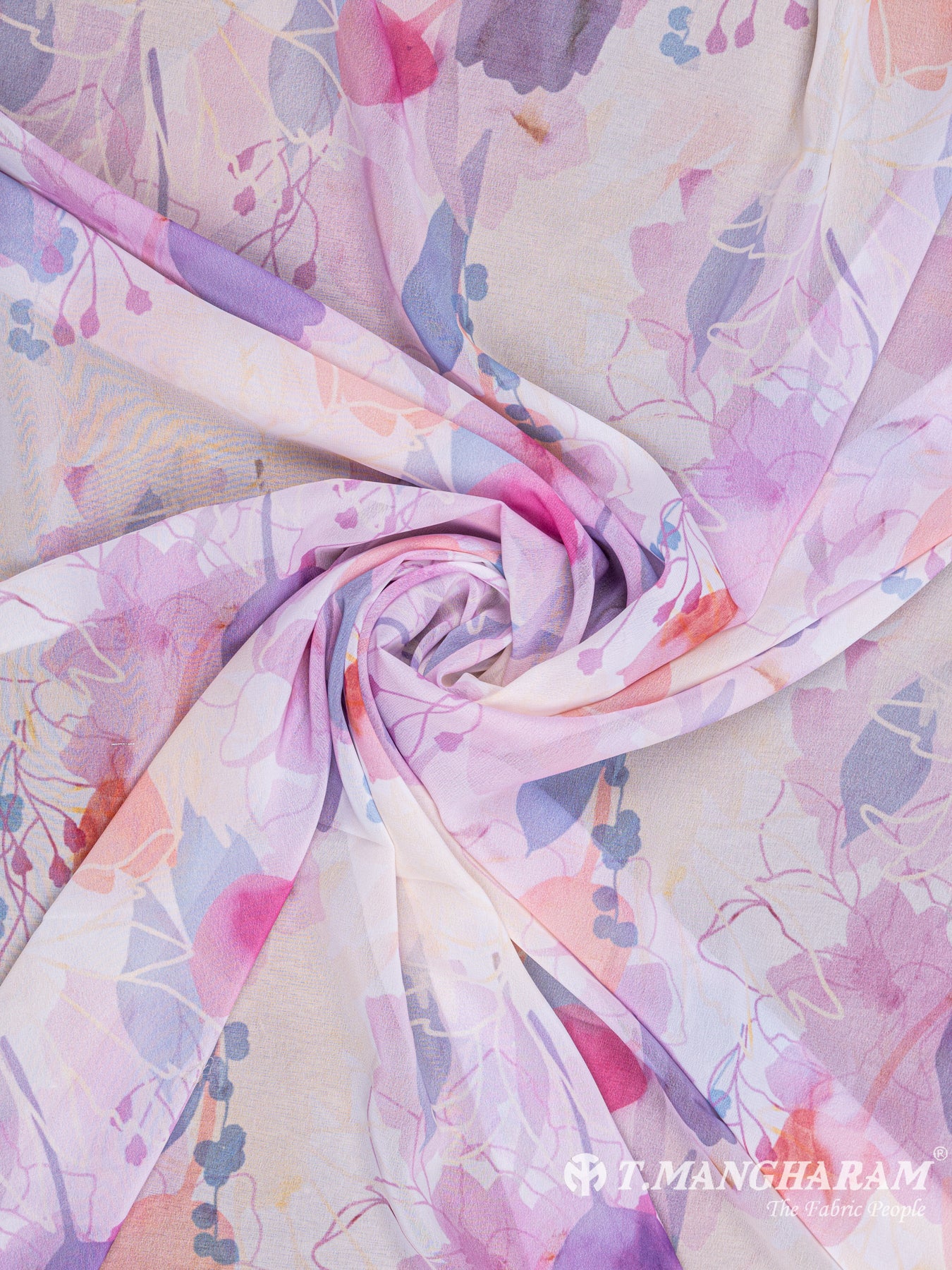 White Georgette Fabric - EB4824 view-1