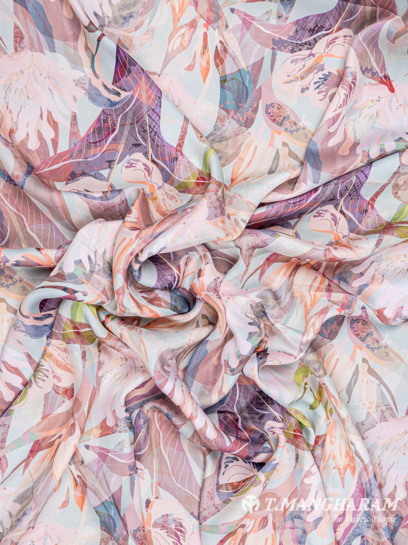 Multicolor Satin Fabric - EB4836 view-4