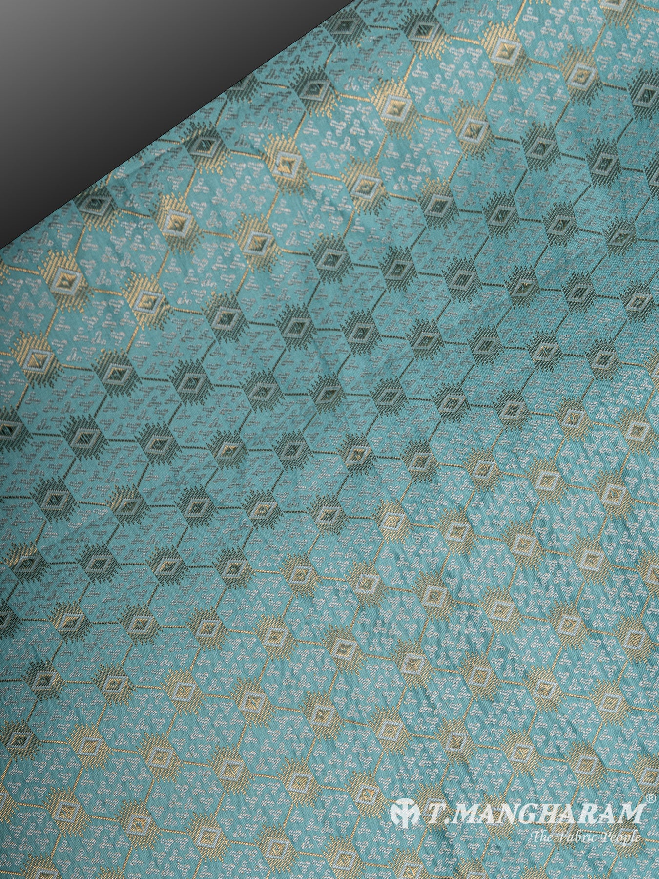 Blue Semi Banaras Fabric - EC6473 view-2