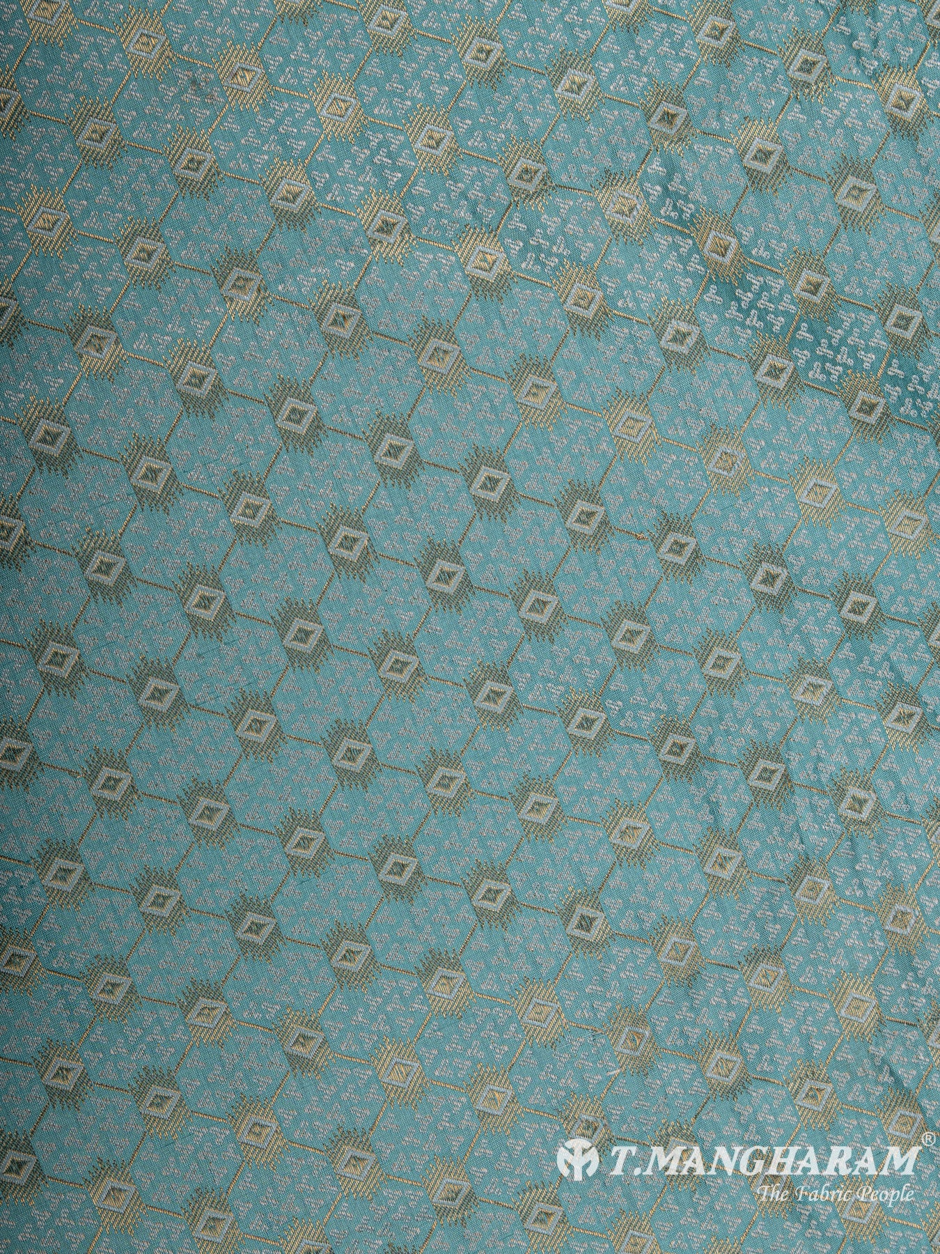 Blue Semi Banaras Fabric - EC6473 view-3