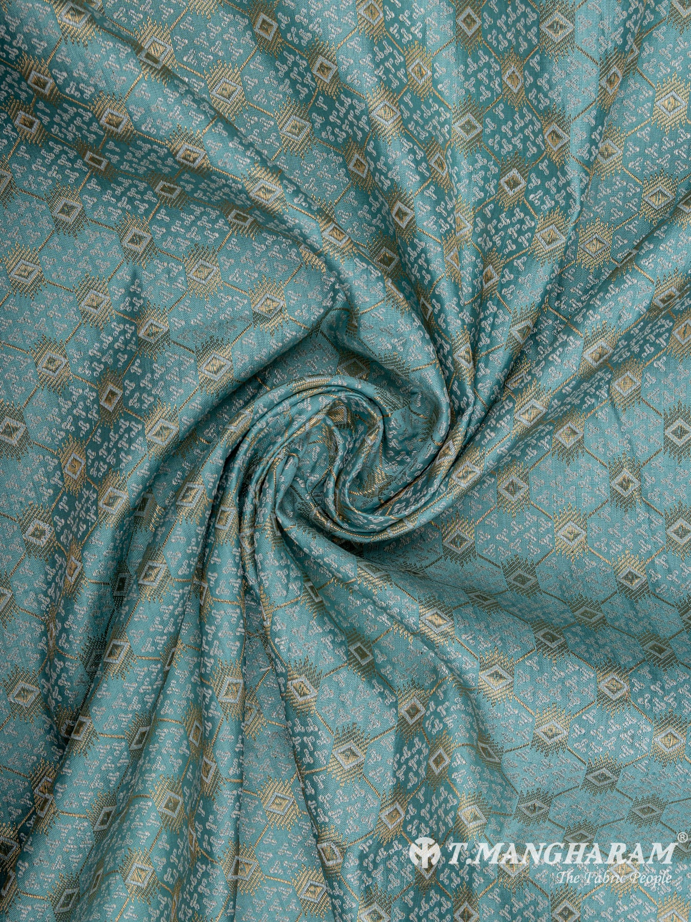 Blue Semi Banaras Fabric - EC6473 view-1