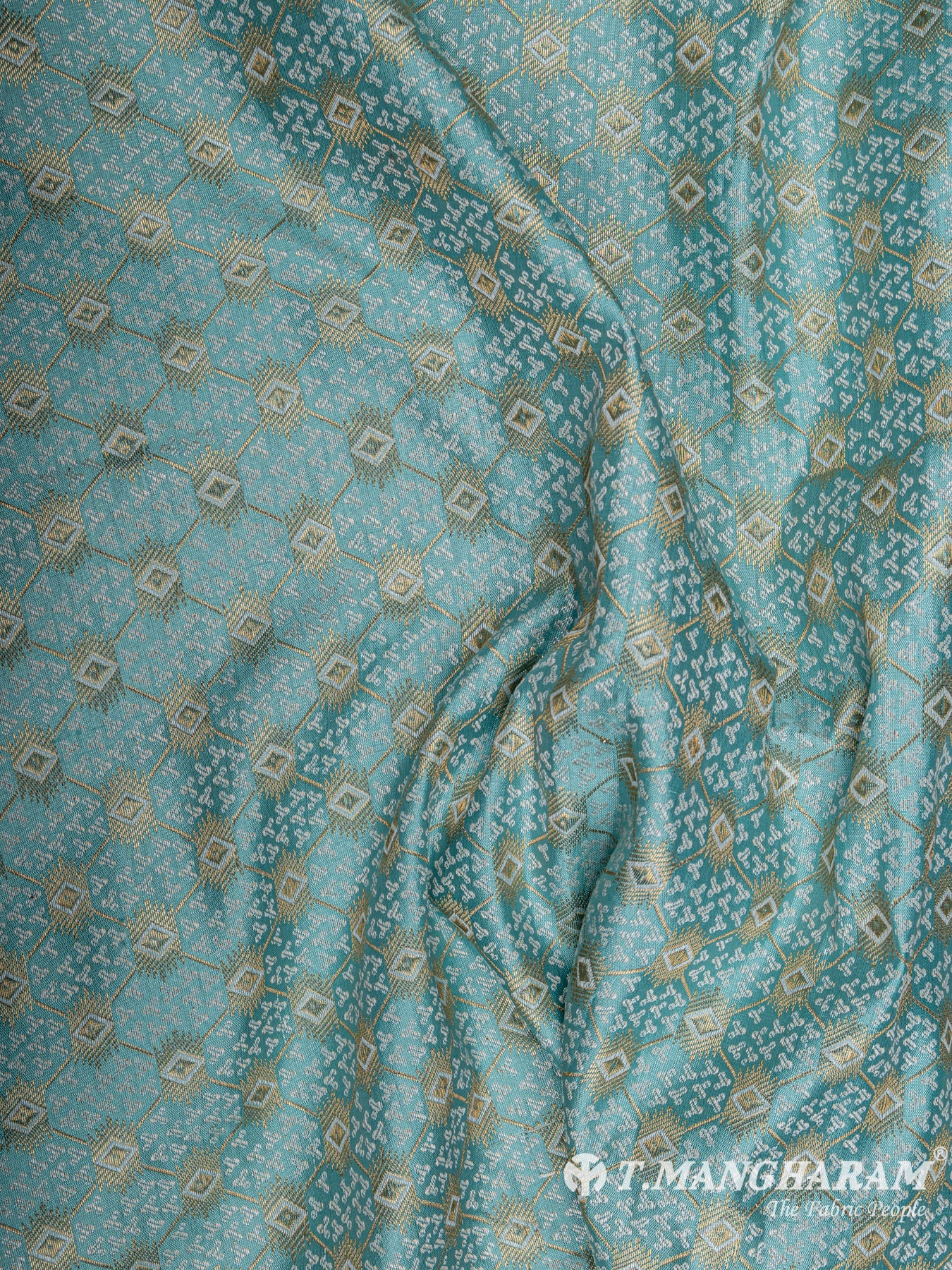 Blue Semi Banaras Fabric - EC6473 view-4