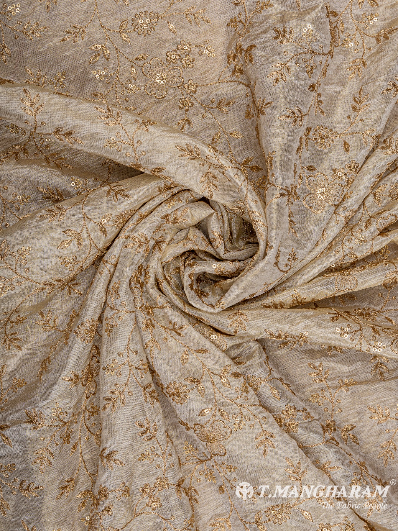 Beige Tissue Embroidery Fabric - EB4881 view-1