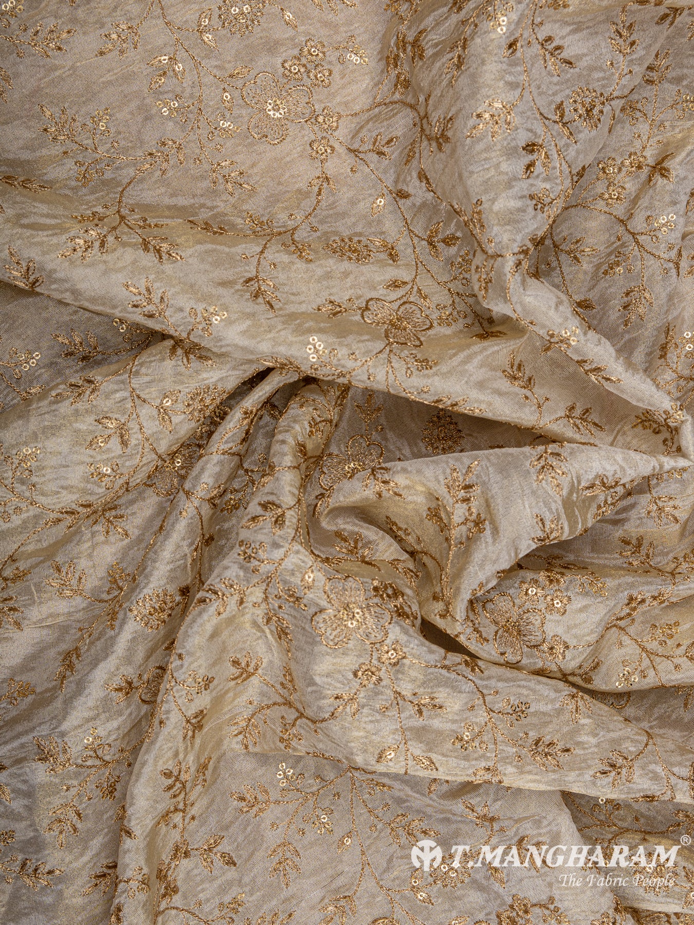 Beige Tissue Embroidery Fabric - EB4881 view-4