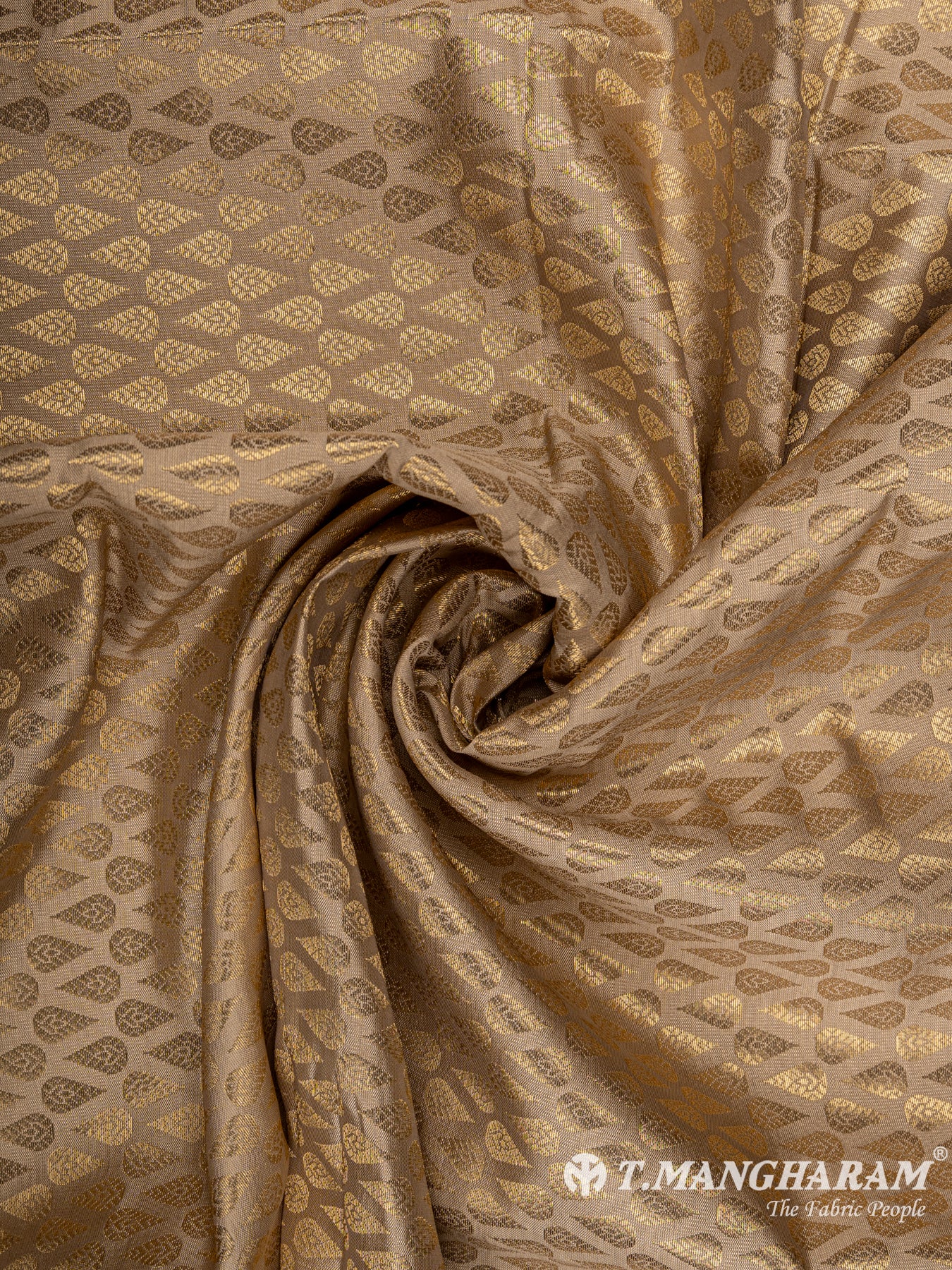 Beige Semi Banaras Fabric - EC6455 view-3