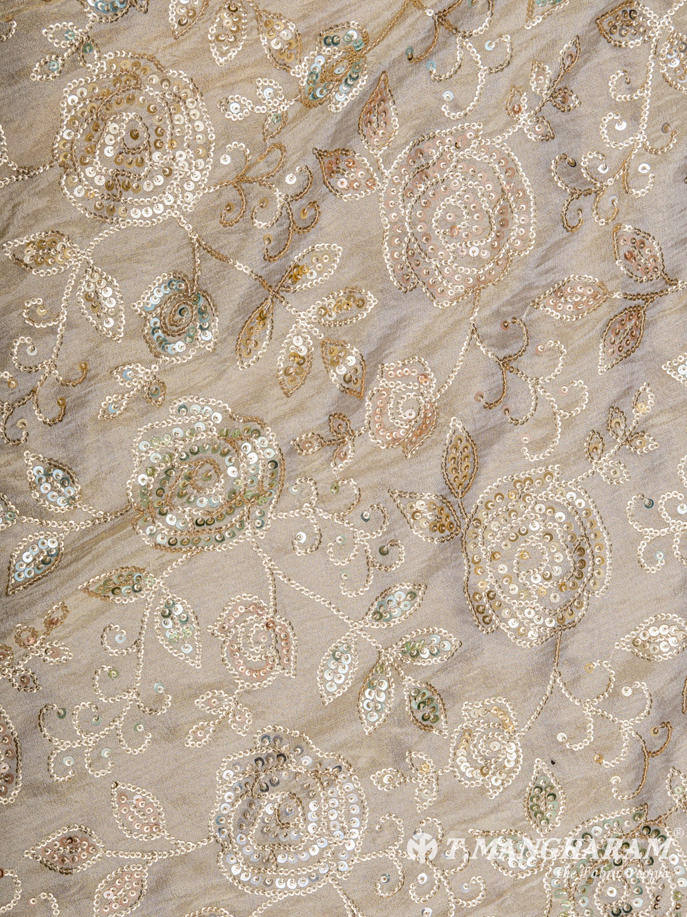Beige Tissue Embroidery Fabric - EB4874 view-3