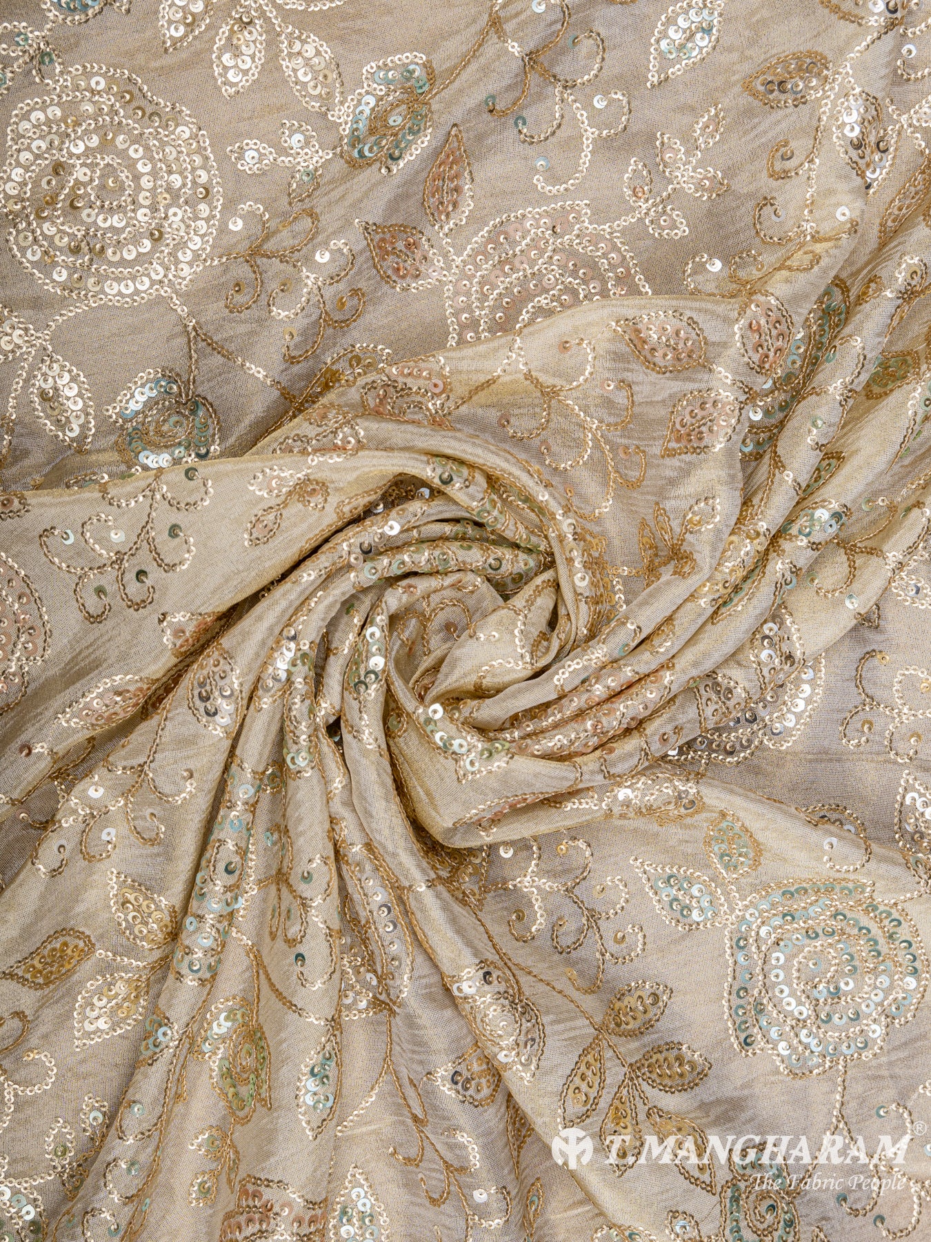 Beige Tissue Embroidery Fabric - EB4874 view-1