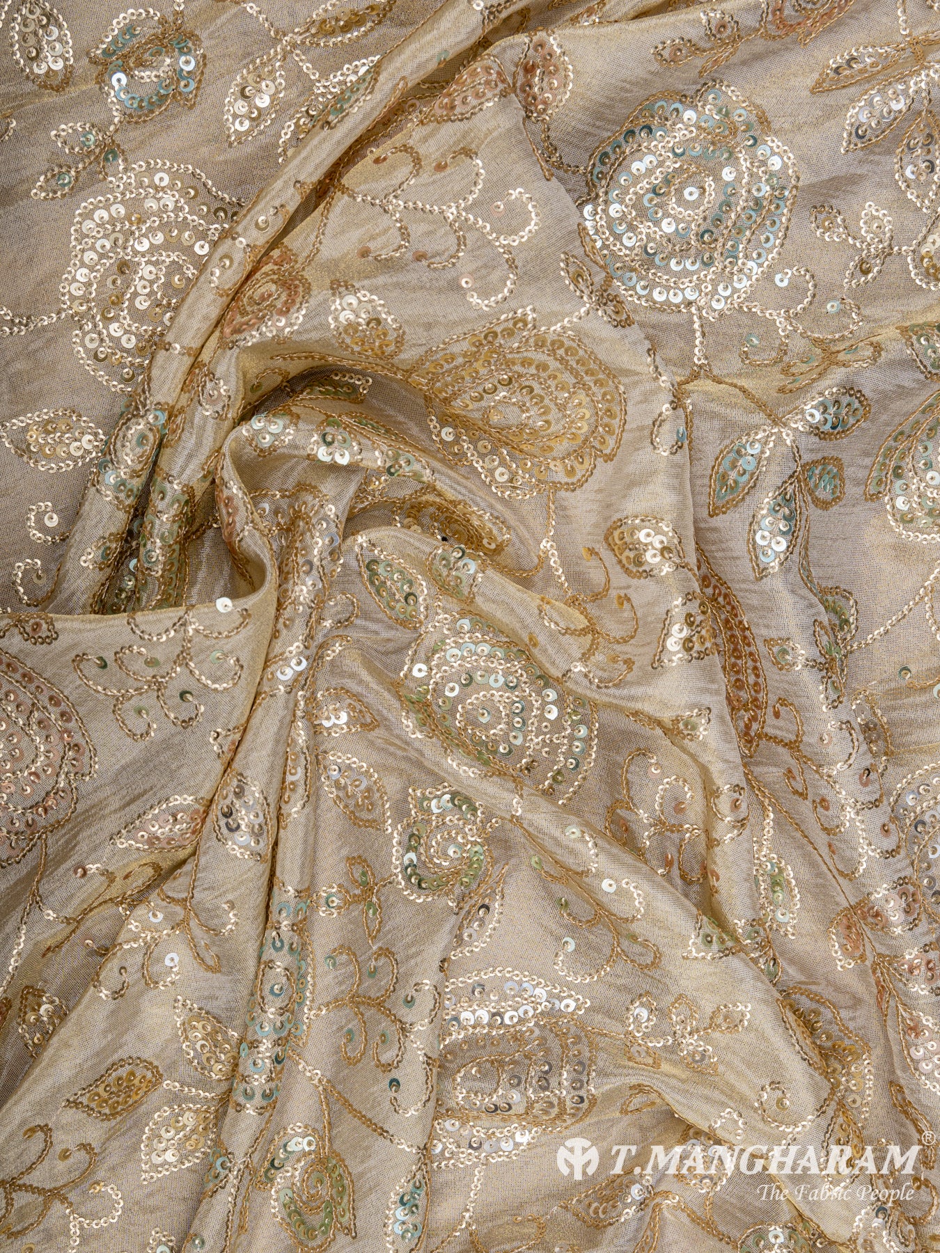 Beige Tissue Embroidery Fabric - EB4874 view-4