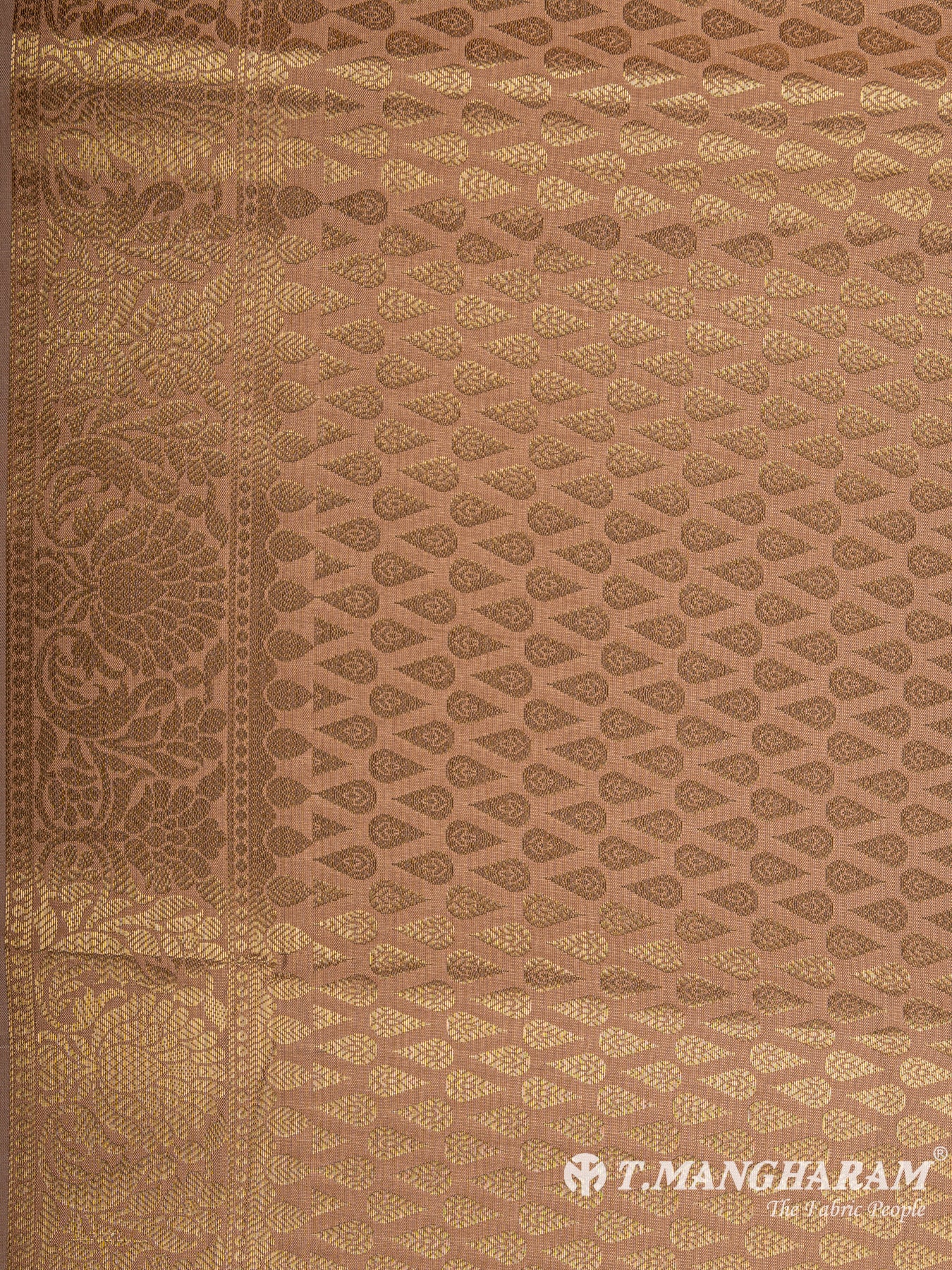 Beige Semi Banaras Fabric - EC6453 view-3