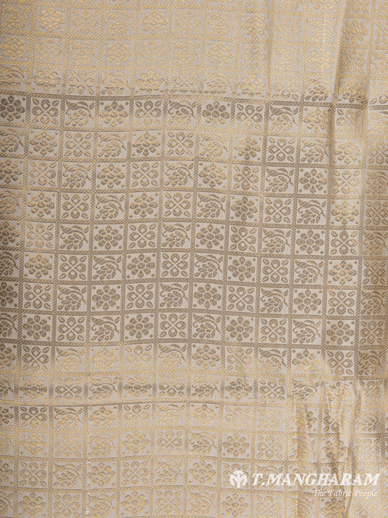 Cream Semi Banaras Fabric - EC6458 view-3