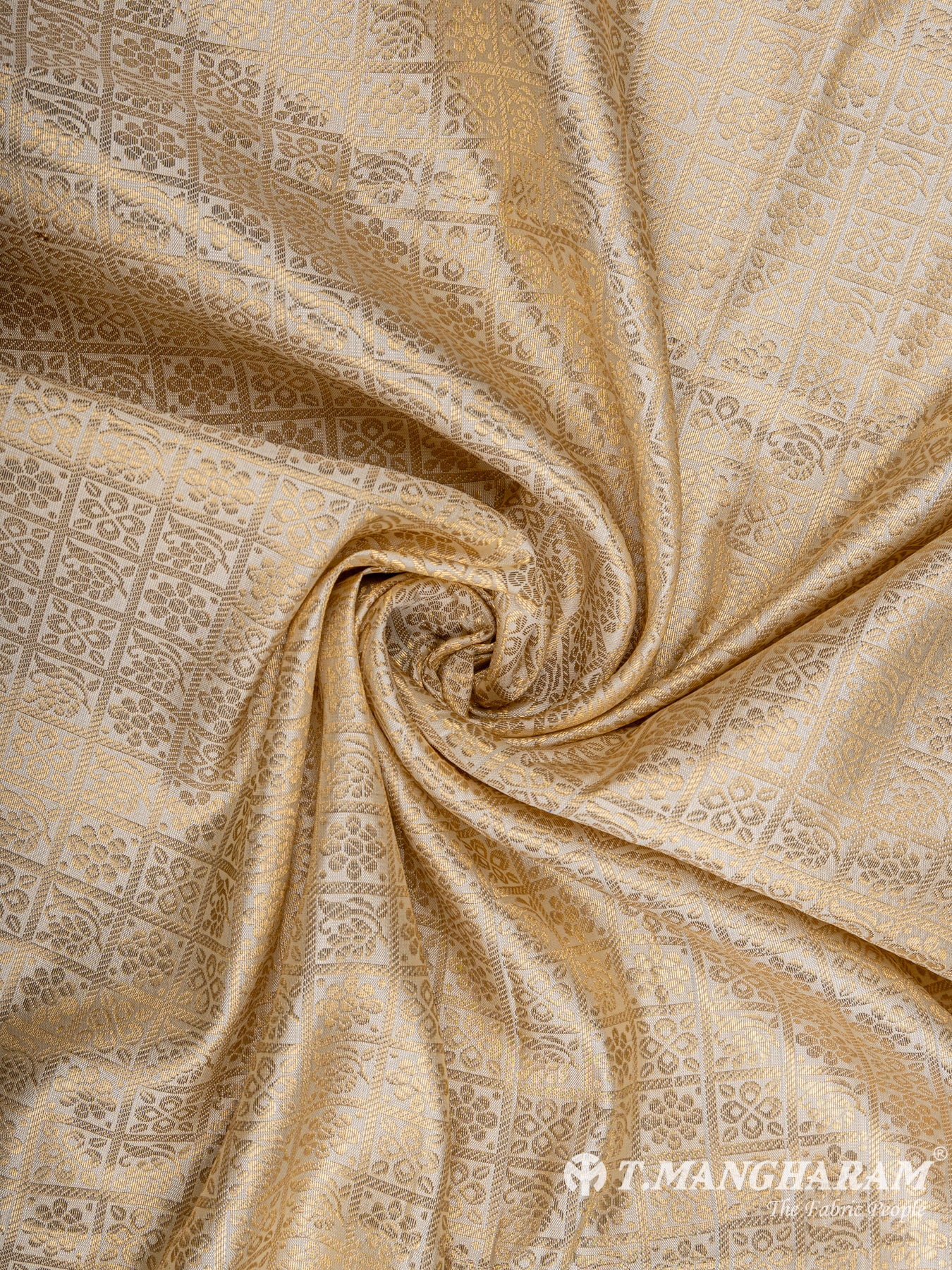 Cream Semi Banaras Fabric - EC6458 view-1