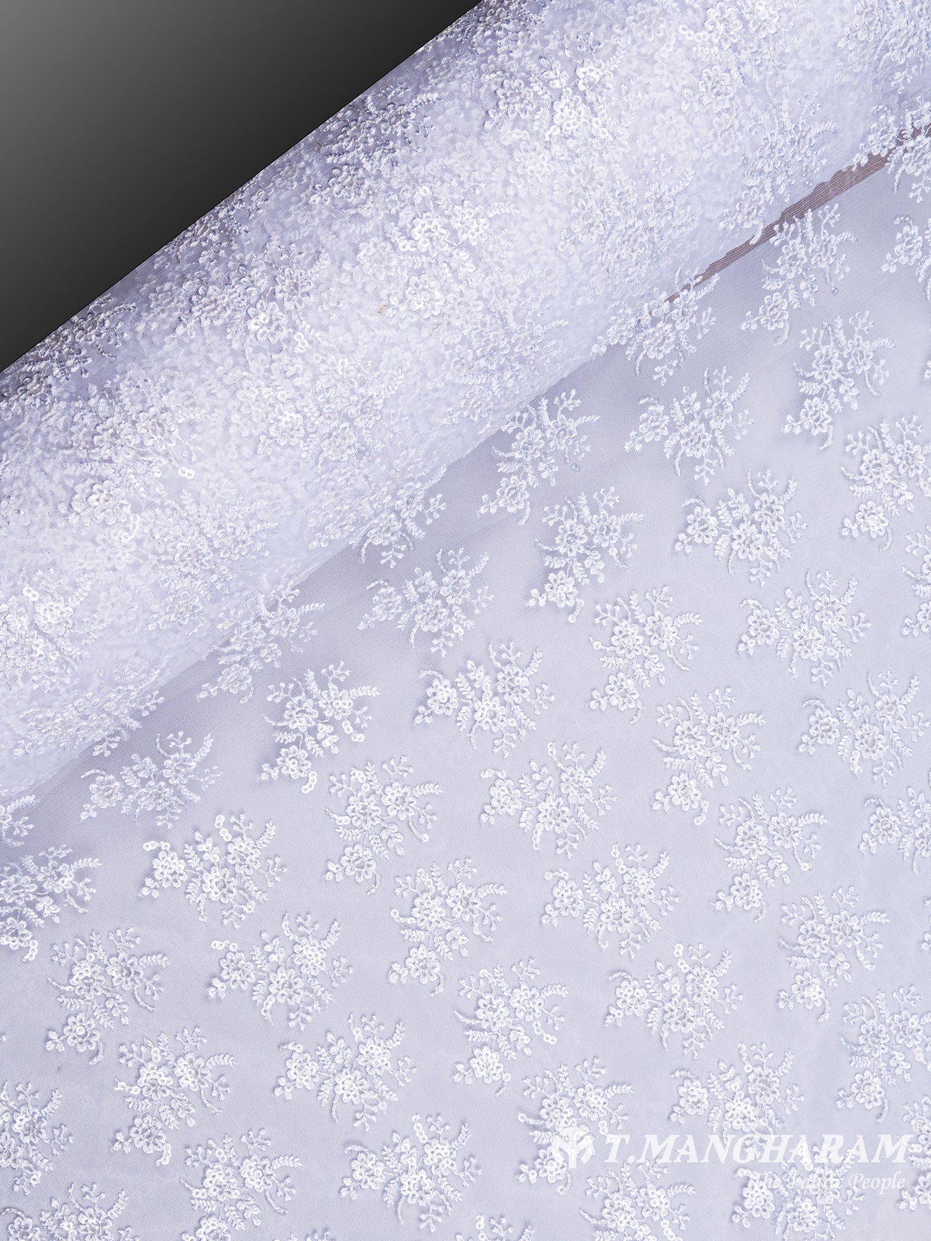 White Lace Net Fabric - EB4027 view-2