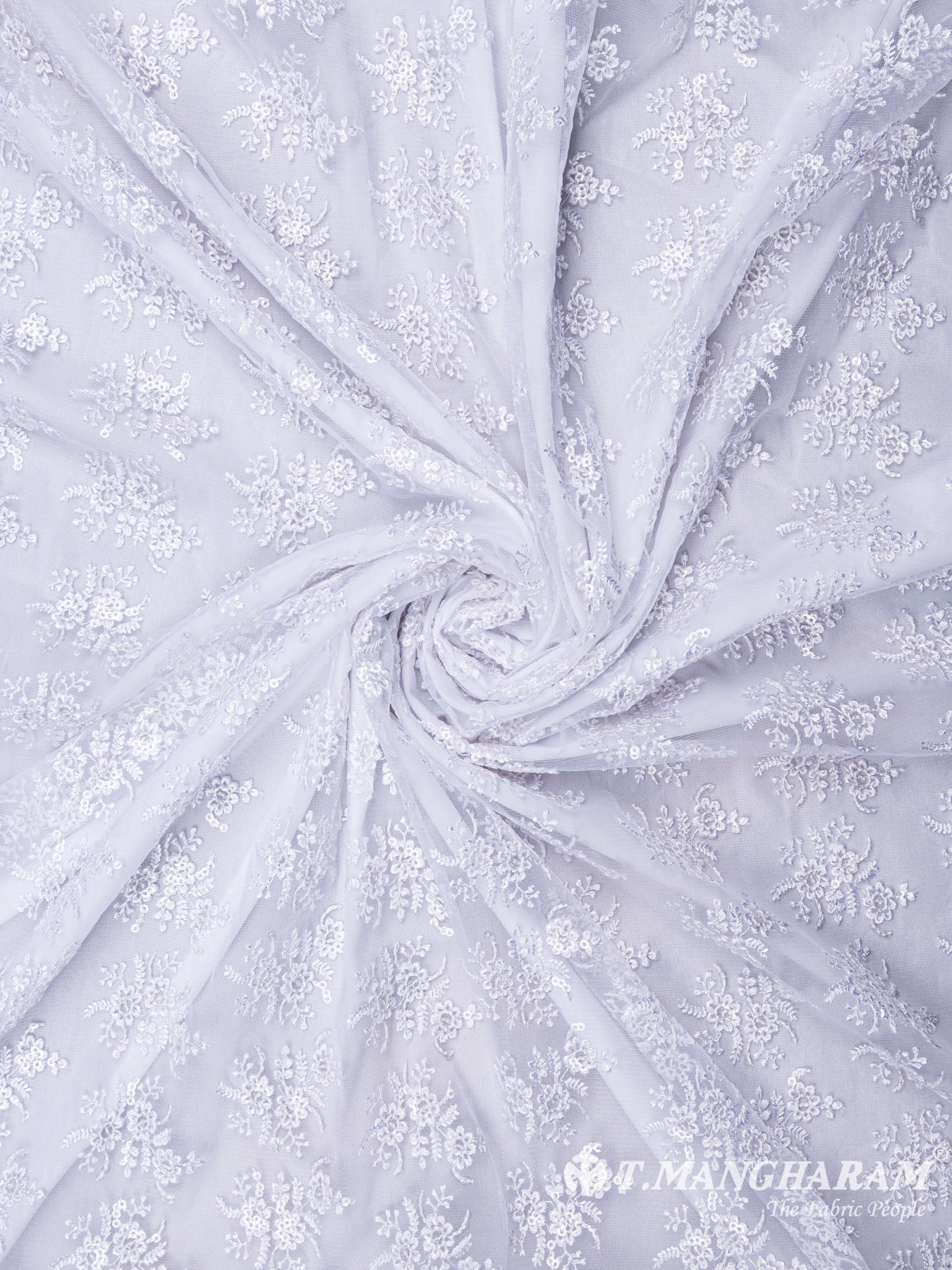 White Lace Net Fabric - EB4027 view-1